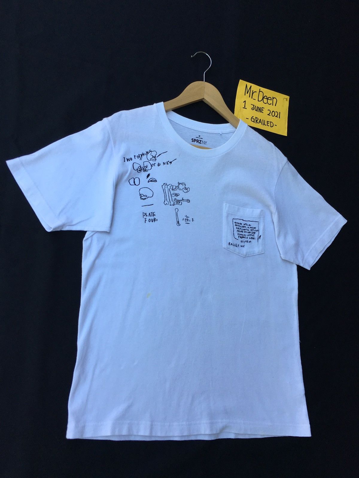 Japanese Brand Rare SPRZNY x Jean Michel Basquait Skeletons Ilustration Tee Size US M / EU 48-50 / 2 - 3 Thumbnail