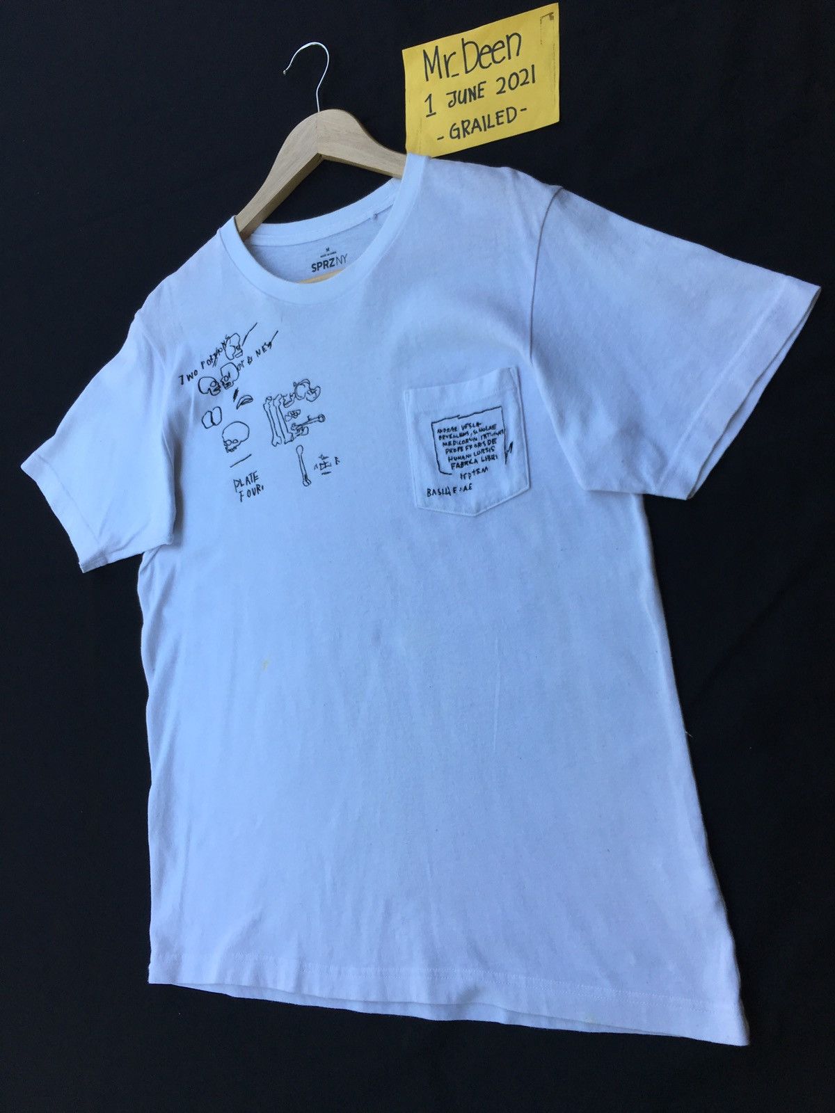 Japanese Brand Rare SPRZNY x Jean Michel Basquait Skeletons Ilustration Tee Size US M / EU 48-50 / 2 - 4 Thumbnail