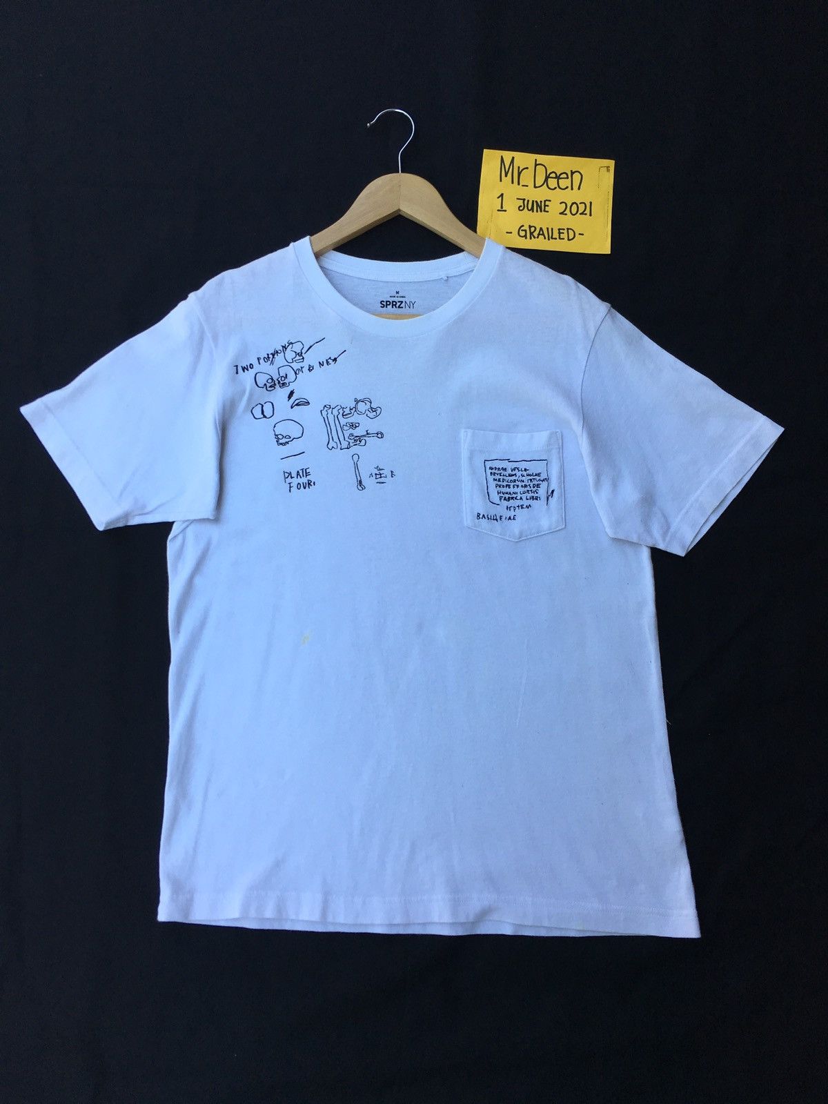 Japanese Brand Rare SPRZNY x Jean Michel Basquait Skeletons Ilustration Tee Size US M / EU 48-50 / 2 - 2 Thumbnail