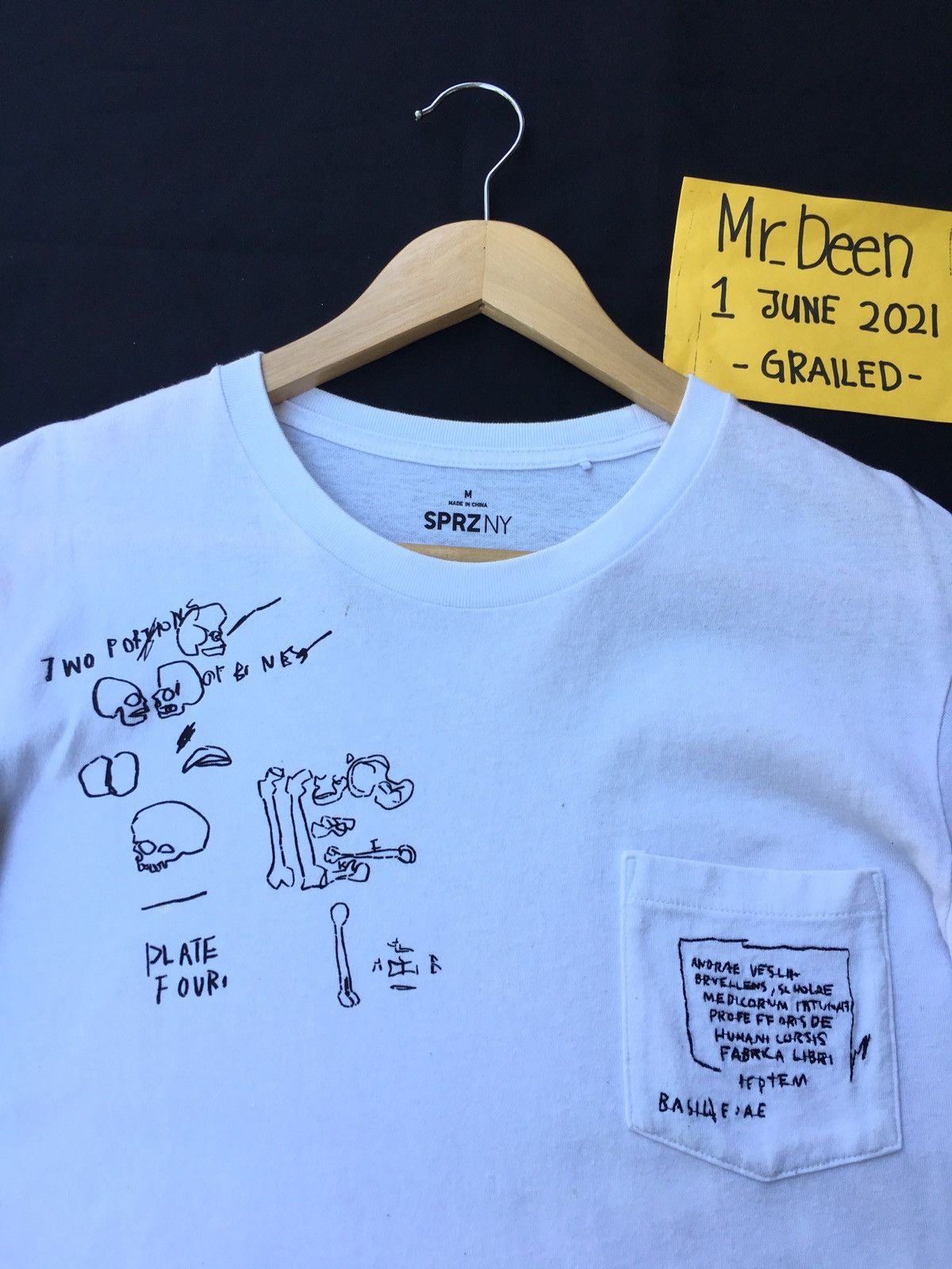 Japanese Brand Rare SPRZNY x Jean Michel Basquait Skeletons Ilustration Tee Size US M / EU 48-50 / 2 - 1 Thumbnail