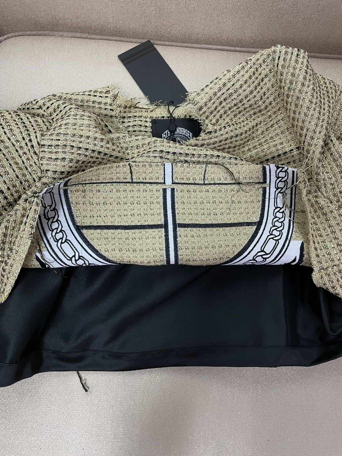 Astrid Andersen Gold tweed cropped top Size US M / EU 48-50 / 2 - 7 Thumbnail