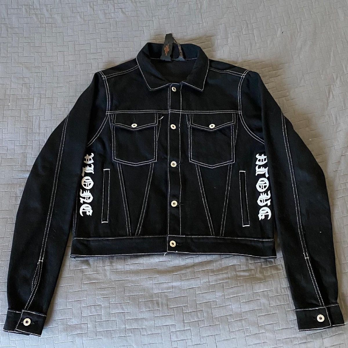 Vlone Vlone Old English Denim Jacket | Grailed