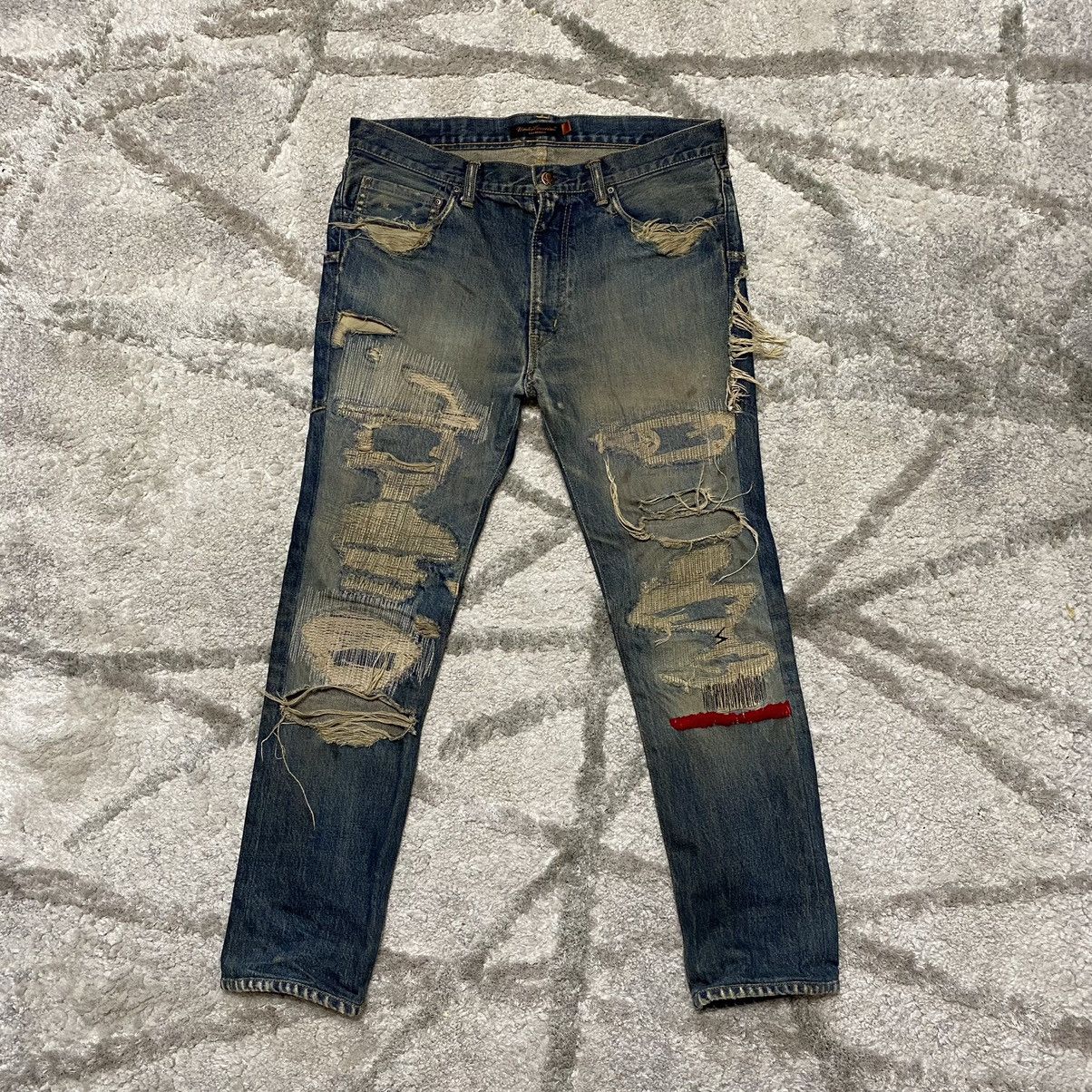Undercover Undercover 64 red yarn denim | Grailed