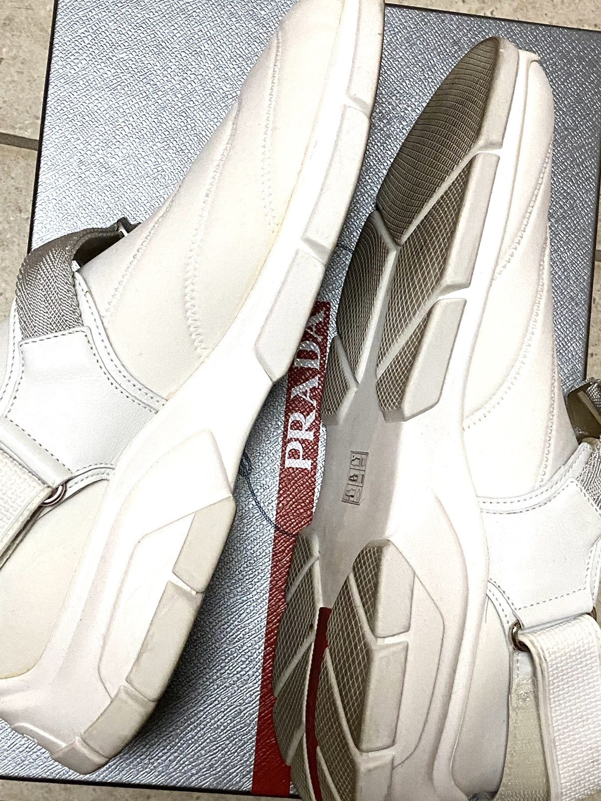 Prada PRADA Neoprene Buckle Sneakers White Bianche Size US 8.5 / EU 41-42 - 10 Thumbnail