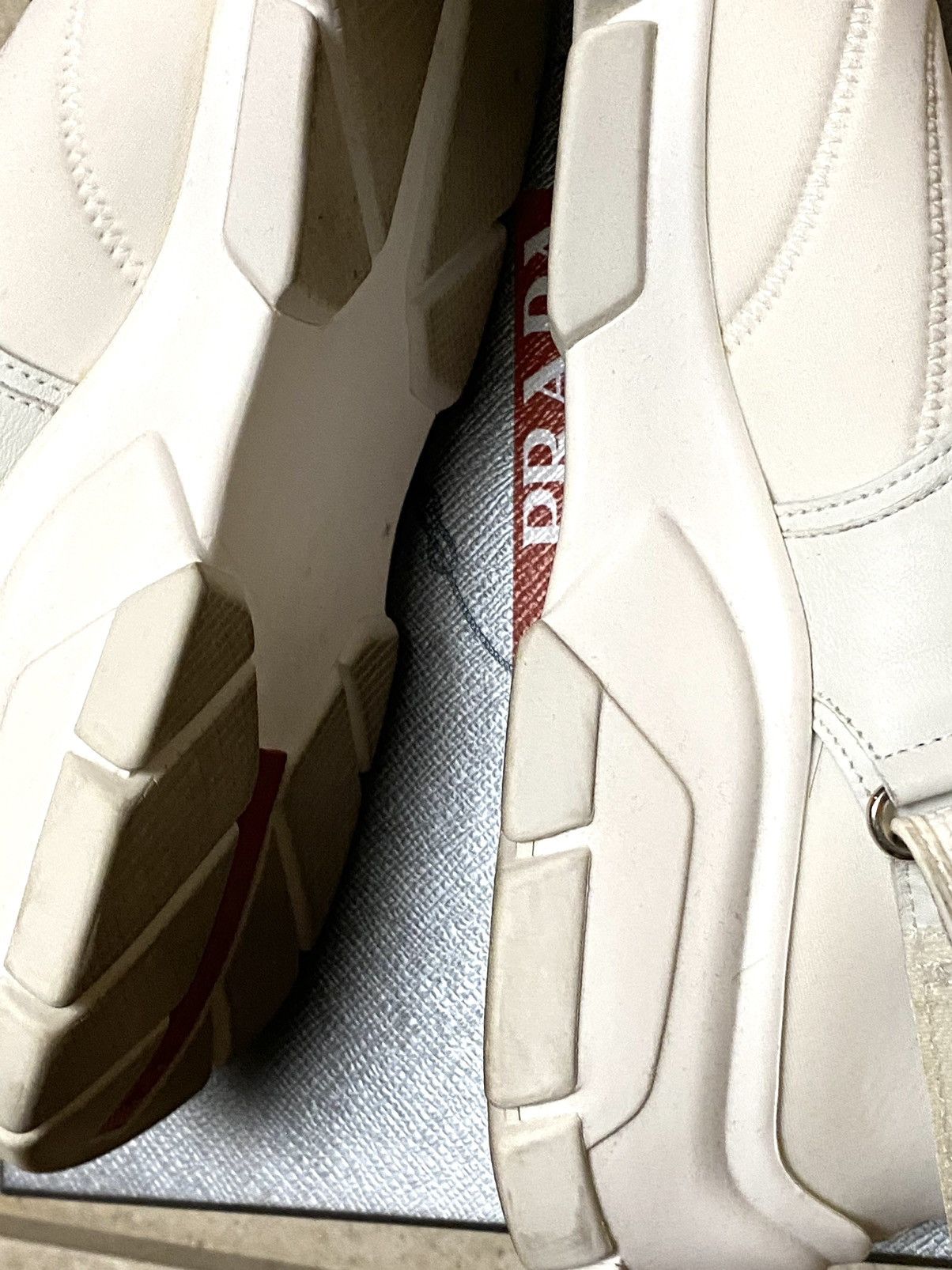 Prada PRADA Neoprene Buckle Sneakers White Bianche Size US 8.5 / EU 41-42 - 11 Thumbnail