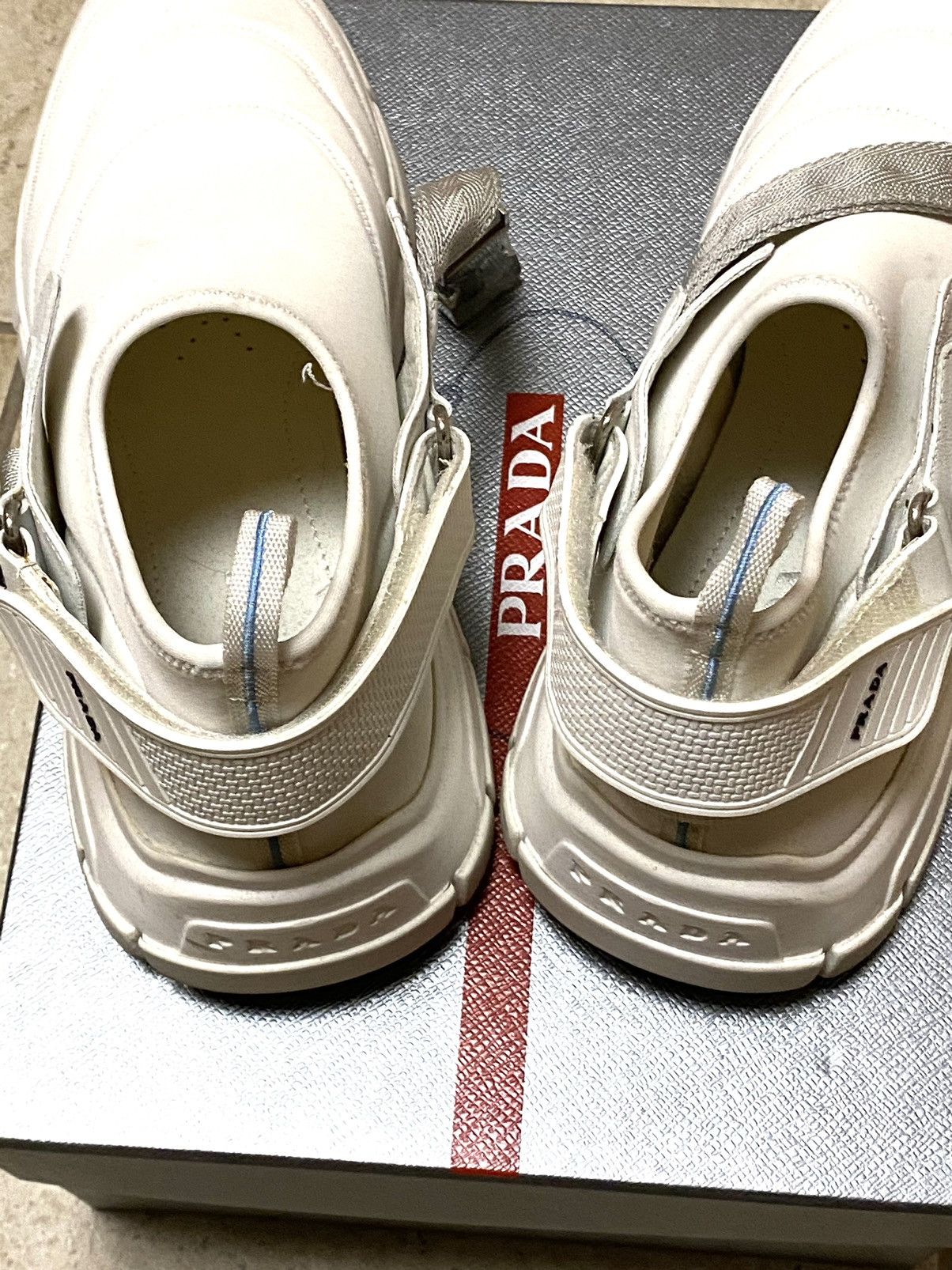 Prada PRADA Neoprene Buckle Sneakers White Bianche Size US 8.5 / EU 41-42 - 9 Thumbnail