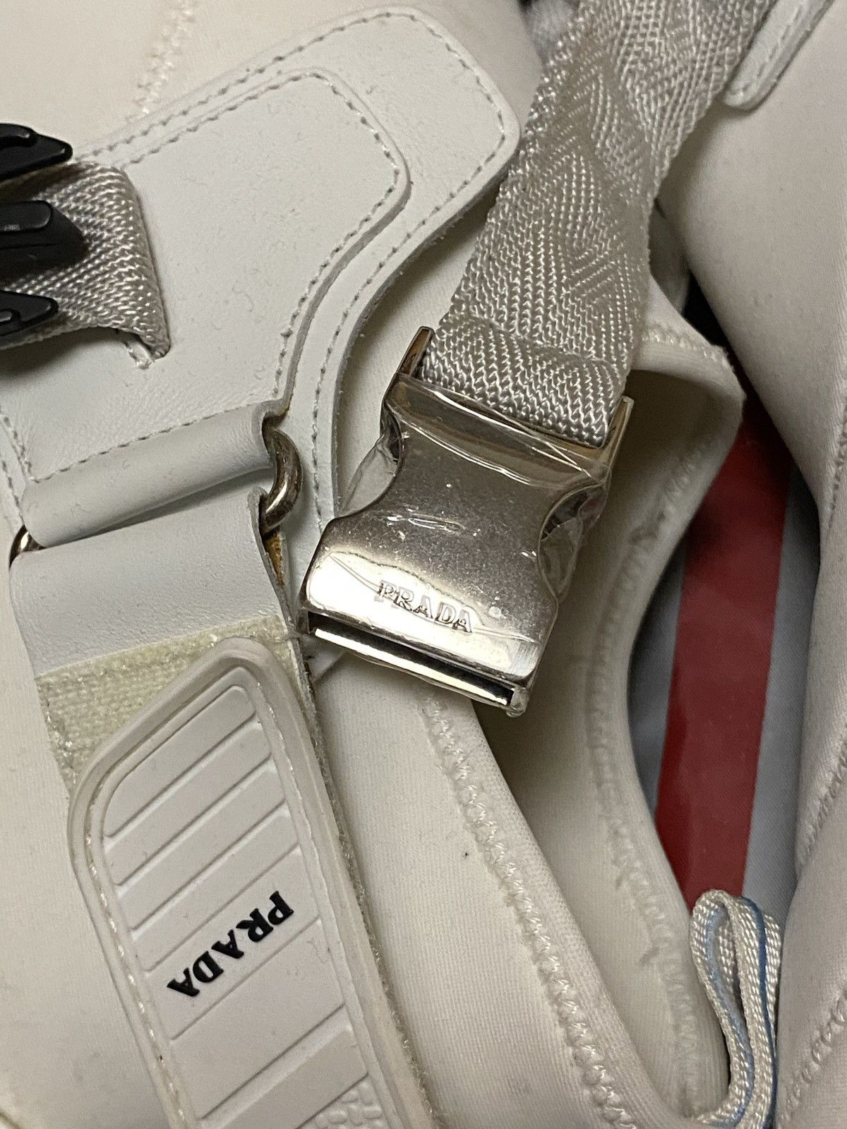 Prada PRADA Neoprene Buckle Sneakers White Bianche Size US 8.5 / EU 41-42 - 3 Thumbnail