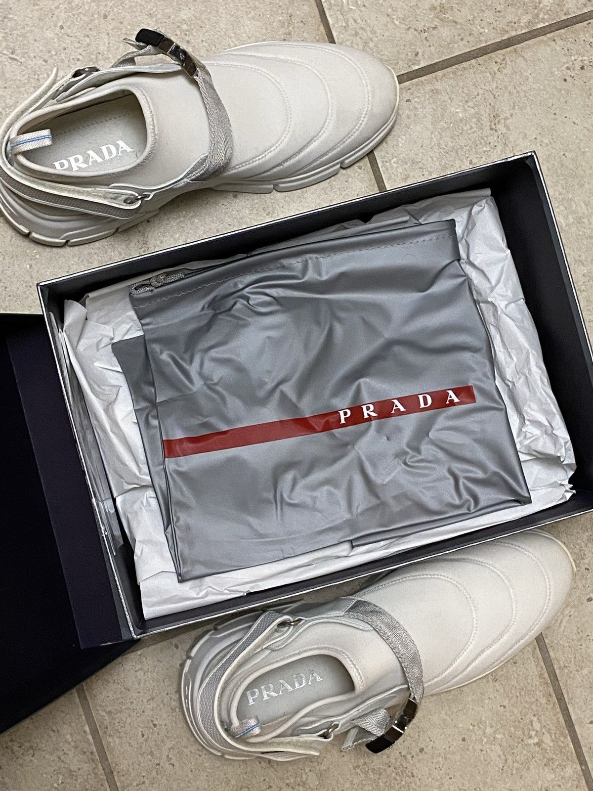 Prada PRADA Neoprene Buckle Sneakers White Bianche Size US 8.5 / EU 41-42 - 17 Thumbnail