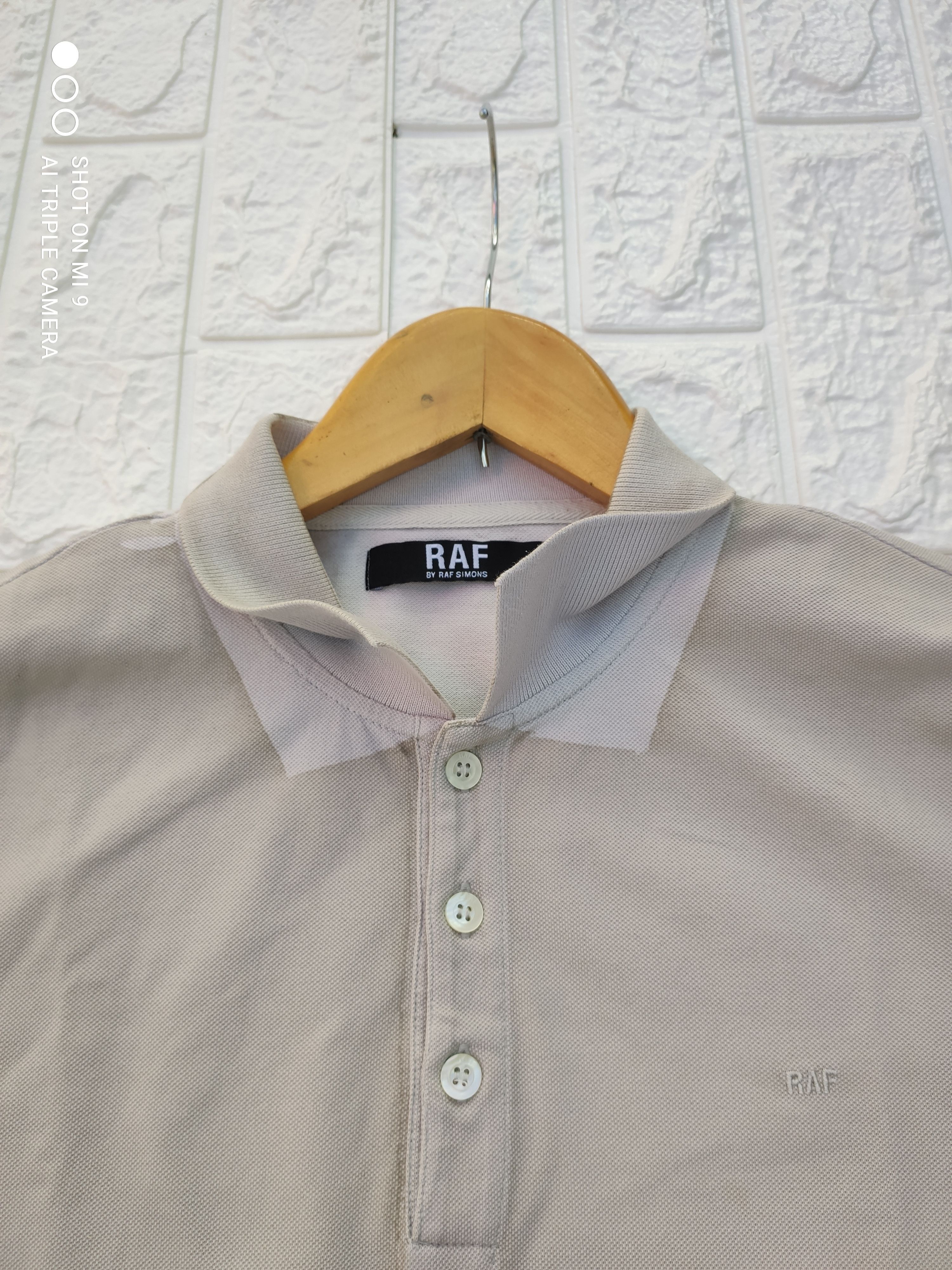 Rar Raf Simons overdyed effect gray polo t shirt