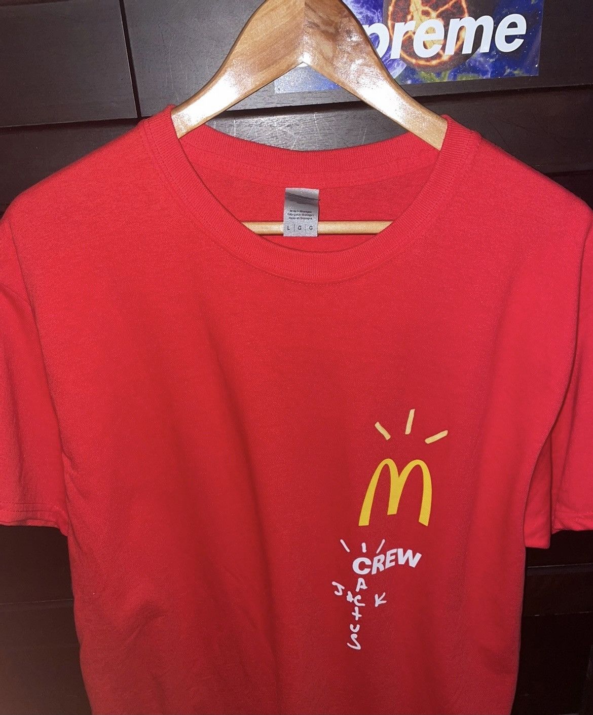 Travis Scott x McDonald's Cactus jack Crew T-Shirt Red