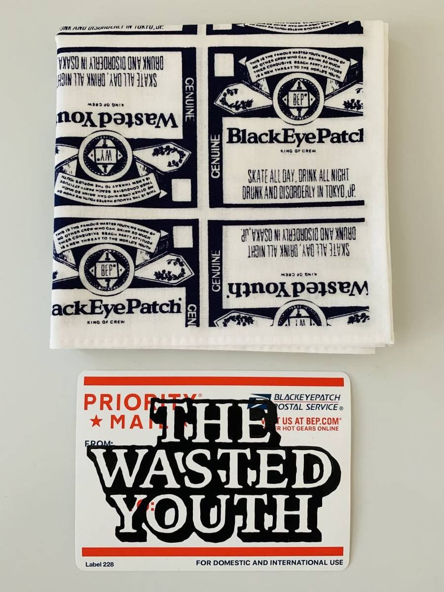 Black Eye Patch Black Eye Patch Wasted Youth Bandana & Sticker | Grailed