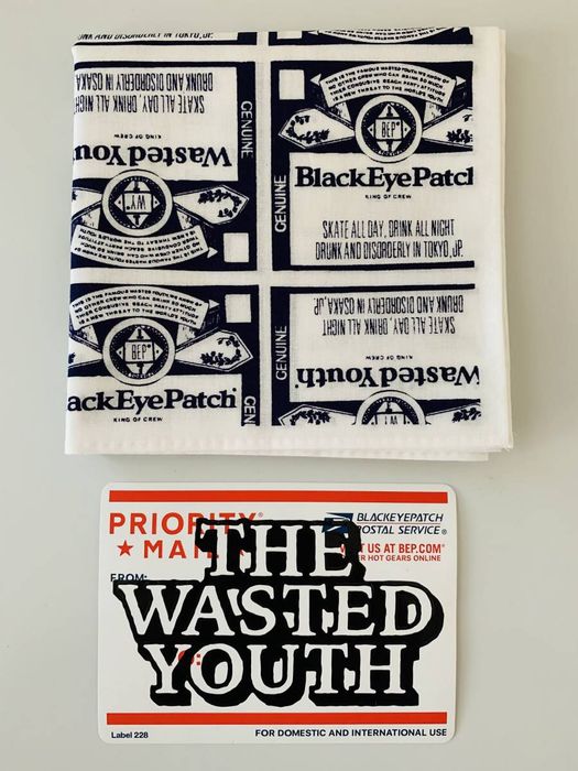 Black Eye Patch Black Eye Patch Wasted Youth Bandana & Sticker