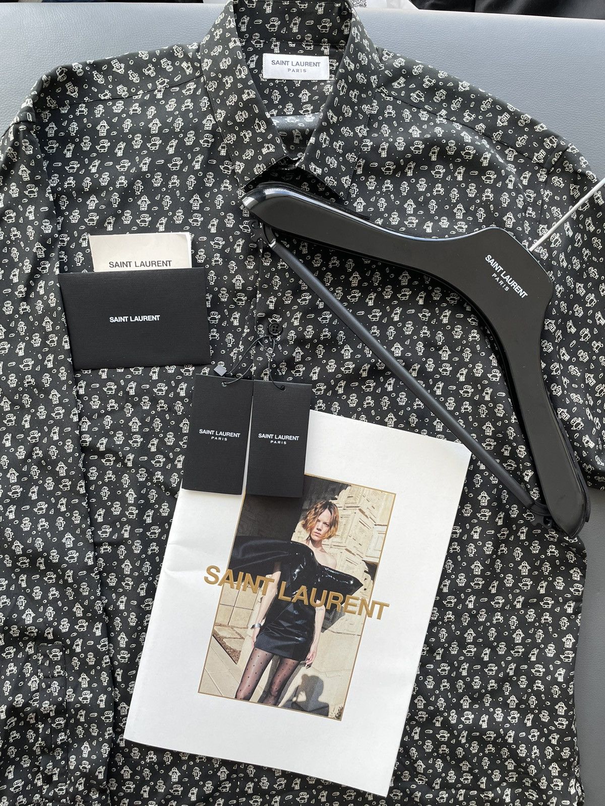 Hedi Slimane × Saint Laurent Paris × Yves Saint Laurent Super Runway Saint Laurent Silk Shirt Brand New Size US XL / EU 56 / 4 - 15 Thumbnail