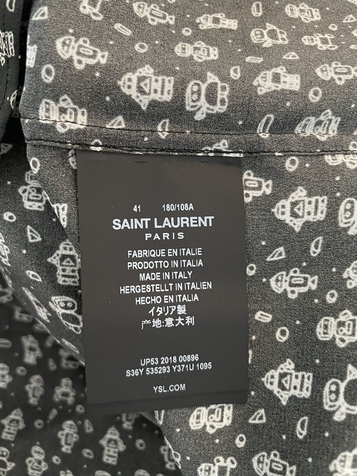 Hedi Slimane × Saint Laurent Paris × Yves Saint Laurent Super Runway Saint Laurent Silk Shirt Brand New Size US XL / EU 56 / 4 - 8 Thumbnail