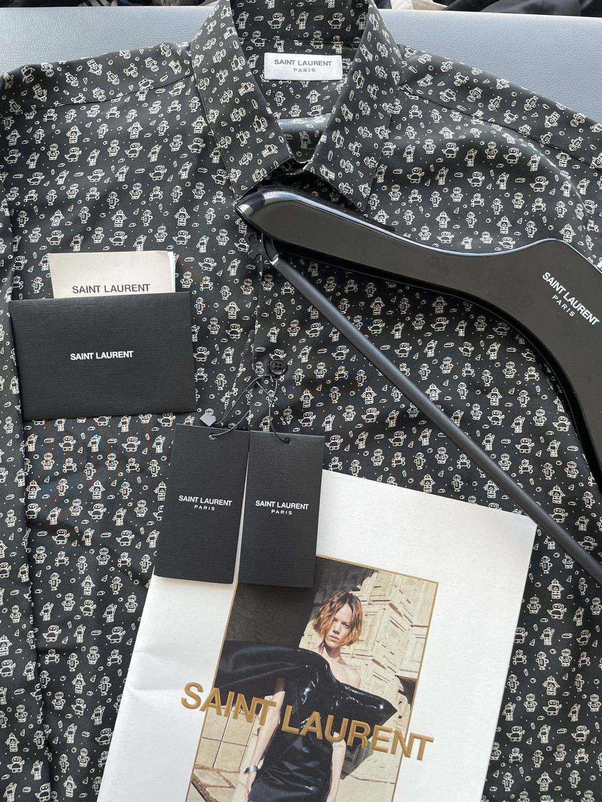 Hedi Slimane × Saint Laurent Paris × Yves Saint Laurent Super Runway Saint Laurent Silk Shirt Brand New Size US XL / EU 56 / 4 - 2 Thumbnail