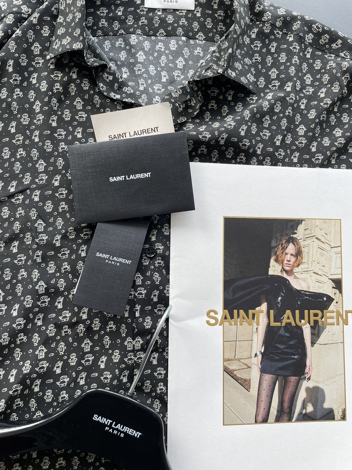 Hedi Slimane × Saint Laurent Paris × Yves Saint Laurent Super Runway Saint Laurent Silk Shirt Brand New Size US XL / EU 56 / 4 - 10 Thumbnail