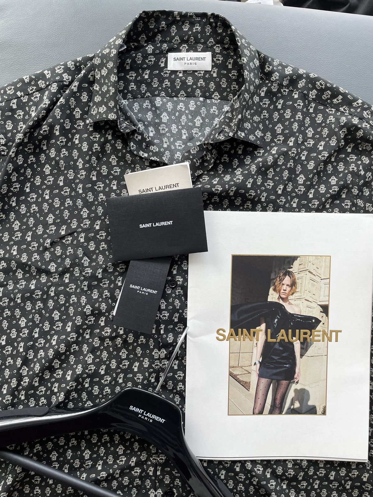 Hedi Slimane × Saint Laurent Paris × Yves Saint Laurent Super Runway Saint Laurent Silk Shirt Brand New Size US XL / EU 56 / 4 - 11 Thumbnail