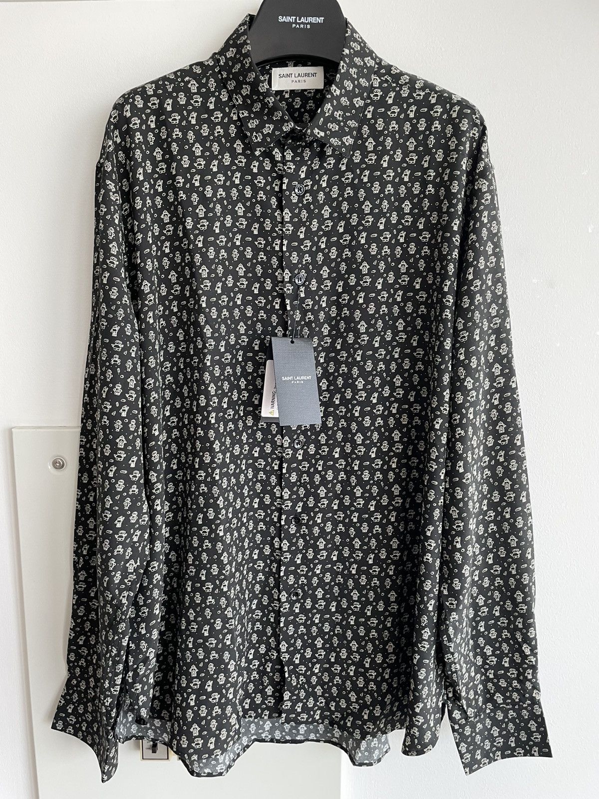 Hedi Slimane × Saint Laurent Paris × Yves Saint Laurent Super Runway Saint Laurent Silk Shirt Brand New Size US XL / EU 56 / 4 - 21 Thumbnail
