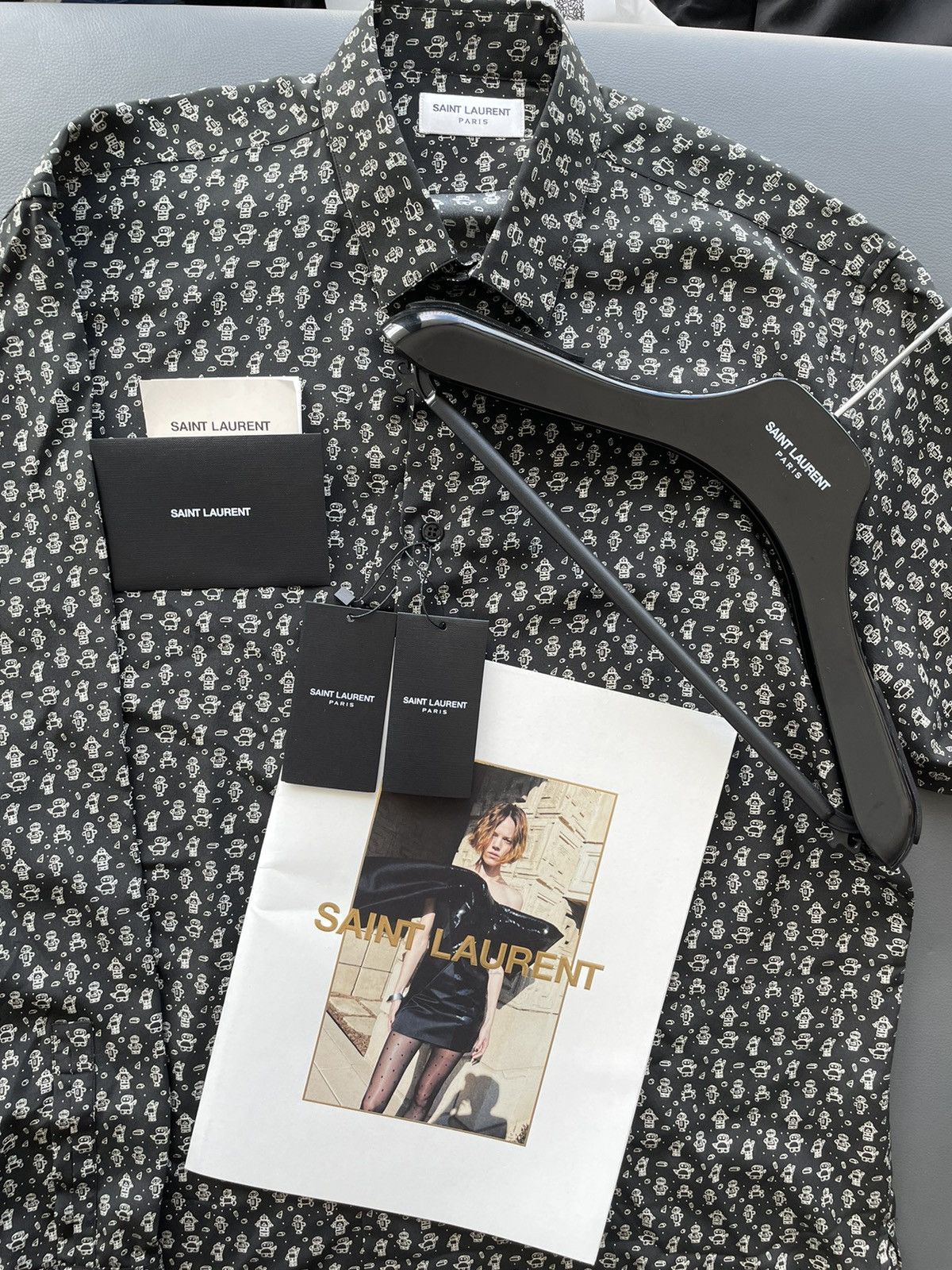Hedi Slimane × Saint Laurent Paris × Yves Saint Laurent Super Runway Saint Laurent Silk Shirt Brand New Size US XL / EU 56 / 4 - 1 Thumbnail