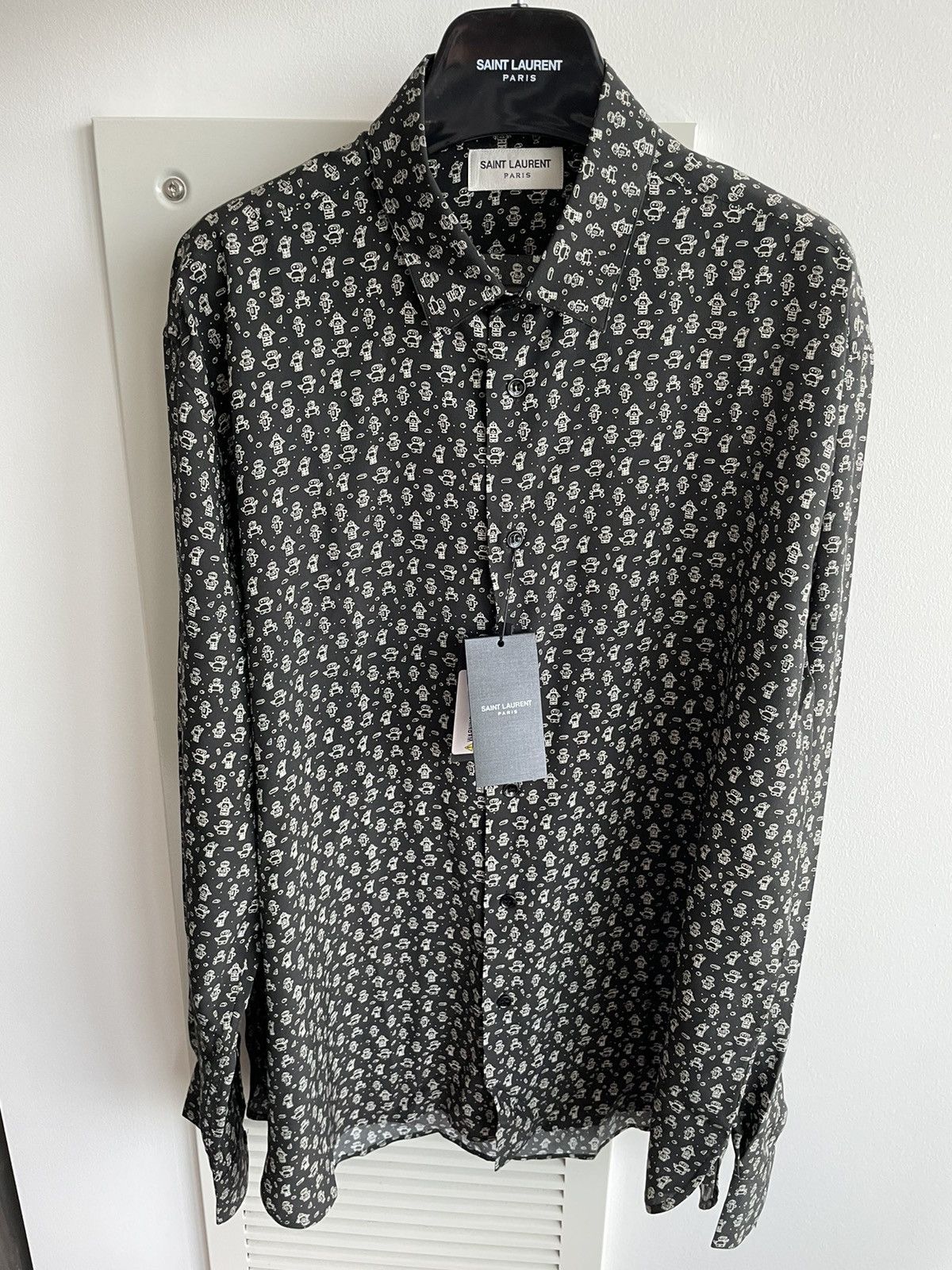 Hedi Slimane × Saint Laurent Paris × Yves Saint Laurent Super Runway Saint Laurent Silk Shirt Brand New Size US XL / EU 56 / 4 - 5 Thumbnail