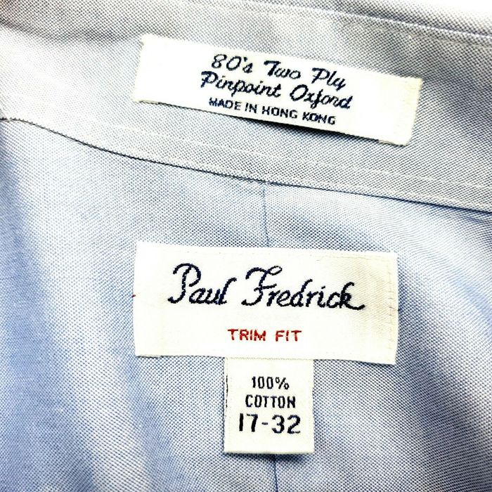 Paul Fredrick Paul Fredrick 17 32 Trim Fit 80's Two Ply Pinpoint Oxford ...