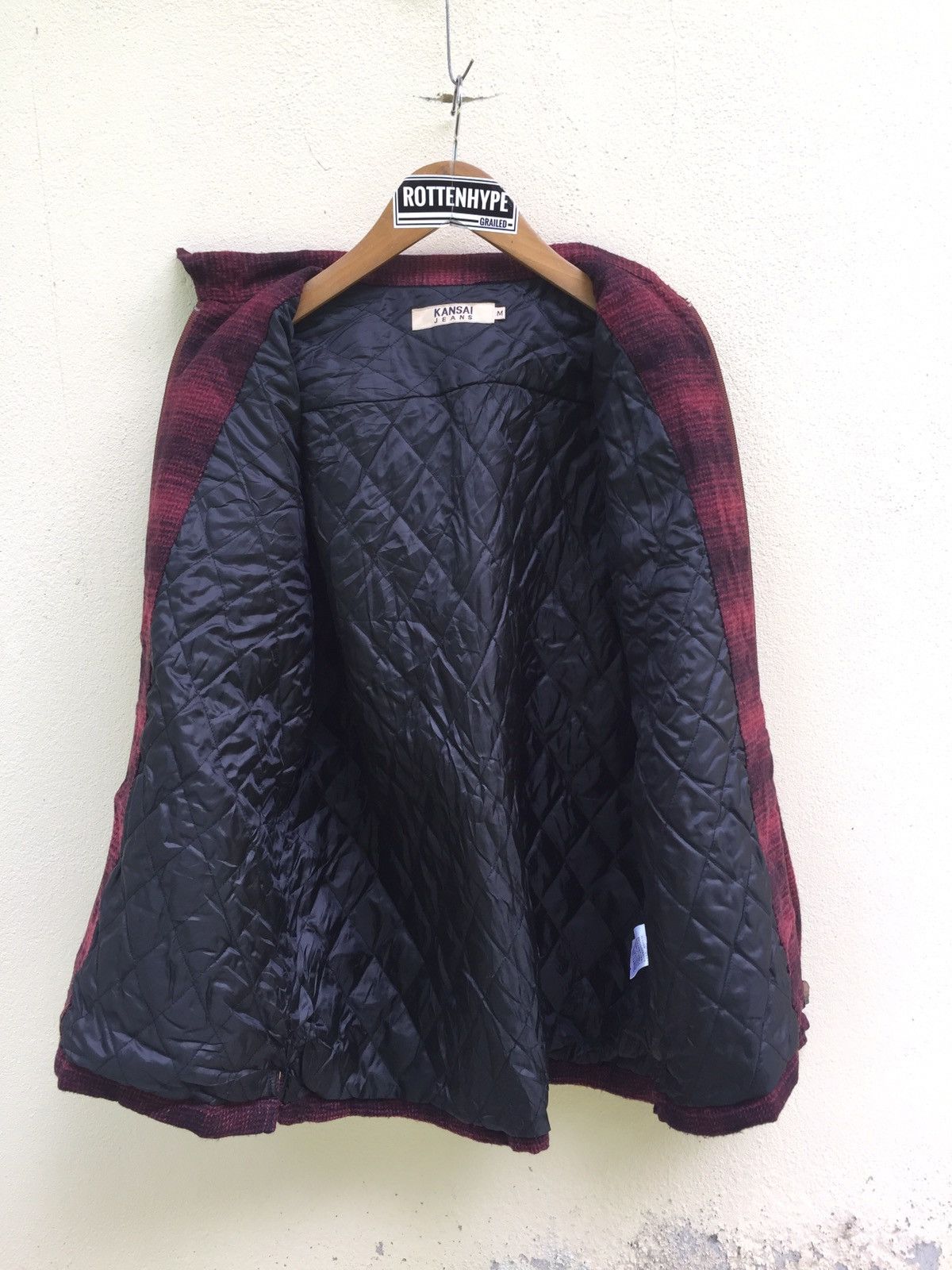 Kansai Yamamoto Kansai Jeans Red Plaid Inner Quilted Jacket Size US M / EU 48-50 / 2 - 5 Thumbnail