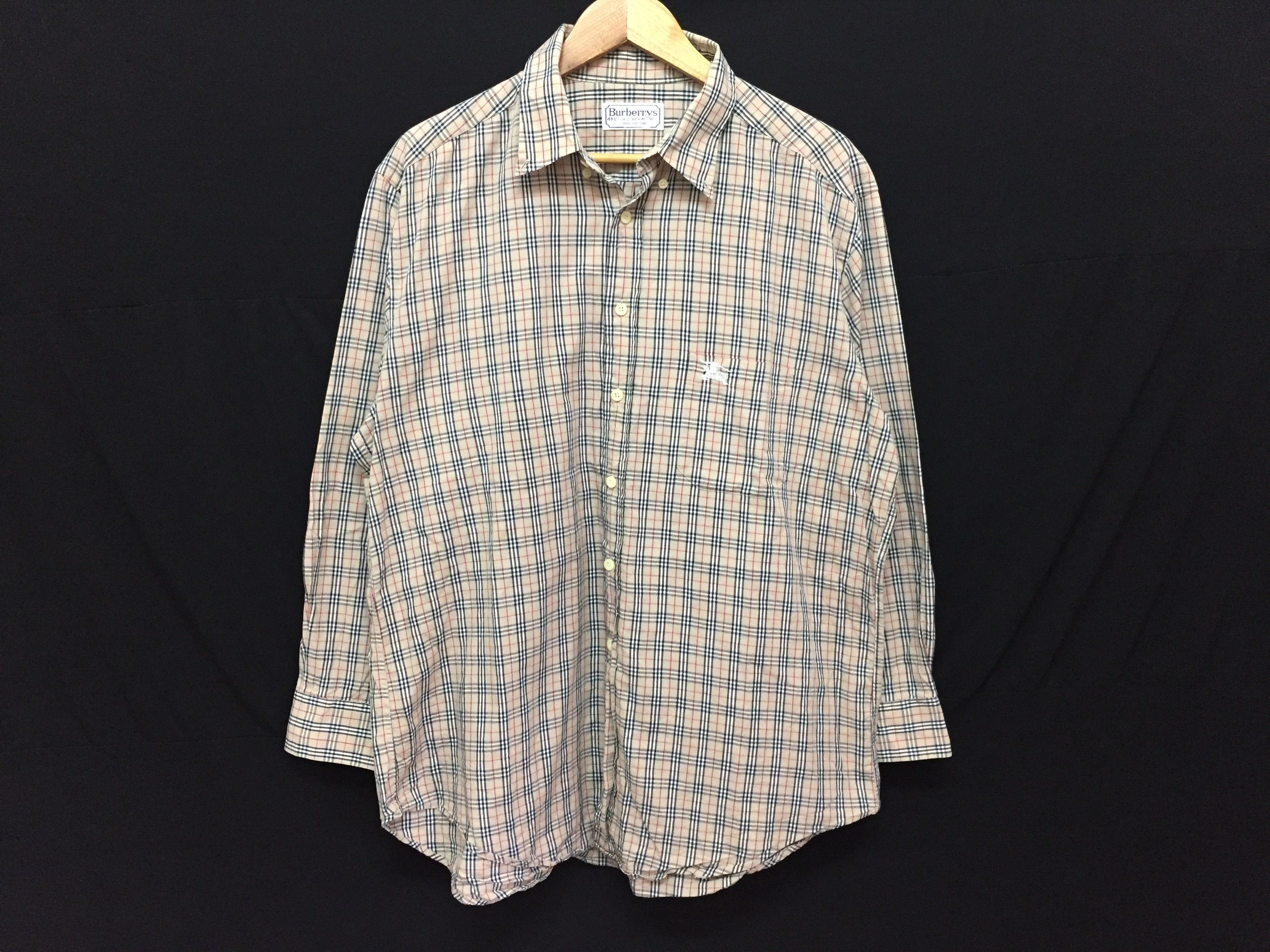 Burberry × Vintage 90's BurberryS Nova Check Button down shirt Size US XL / EU 56 / 4 - 3 Thumbnail