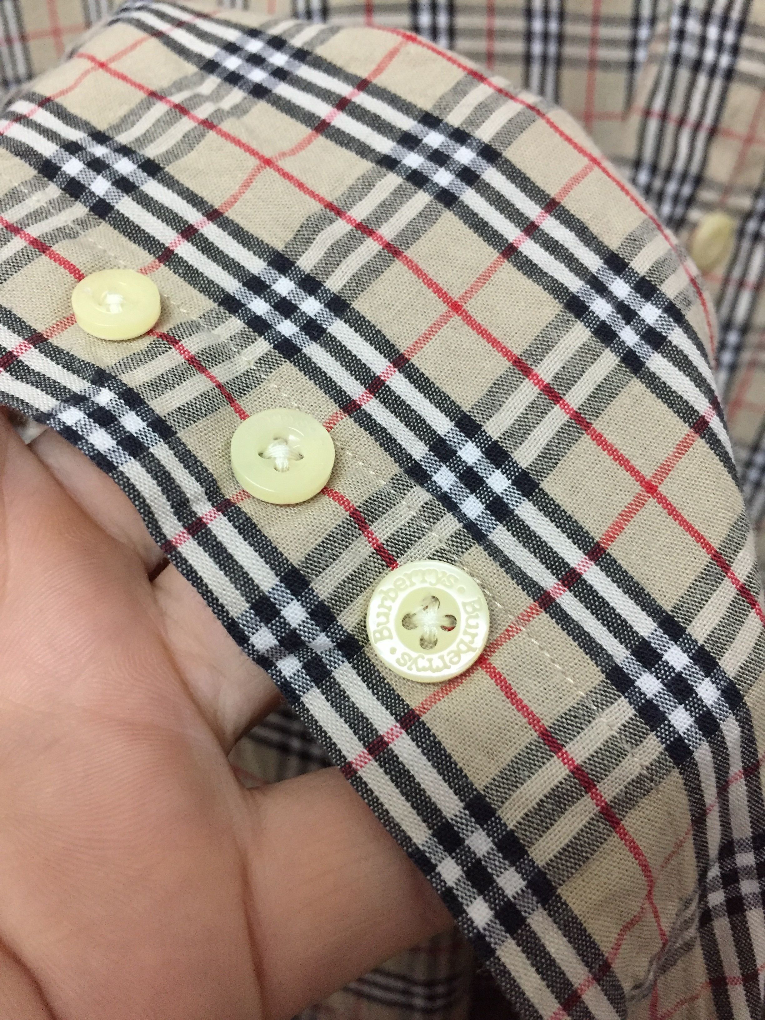 Burberry × Vintage 90's BurberryS Nova Check Button down shirt Size US XL / EU 56 / 4 - 7 Thumbnail
