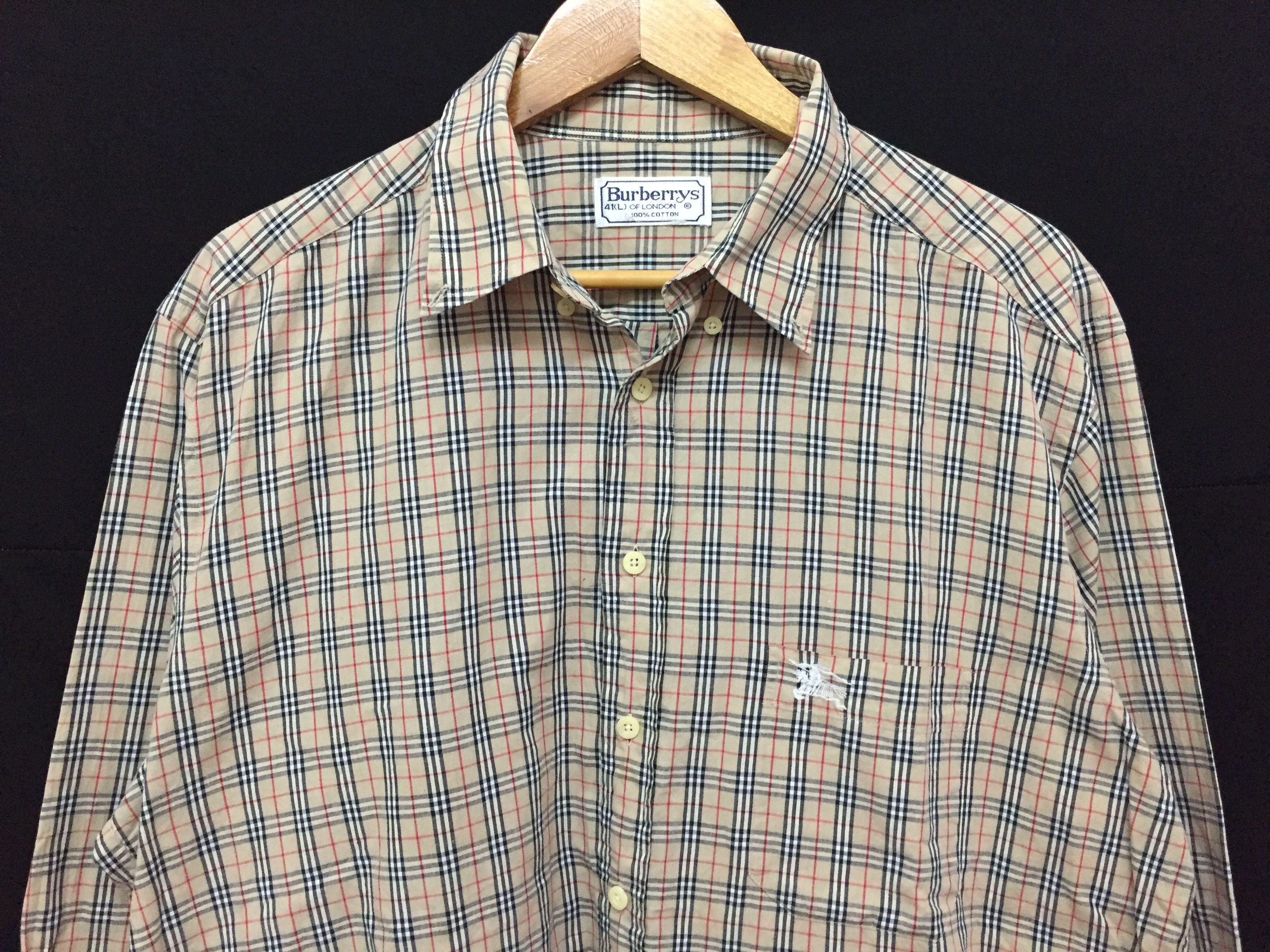 Burberry × Vintage 90's BurberryS Nova Check Button down shirt Size US XL / EU 56 / 4 - 4 Thumbnail