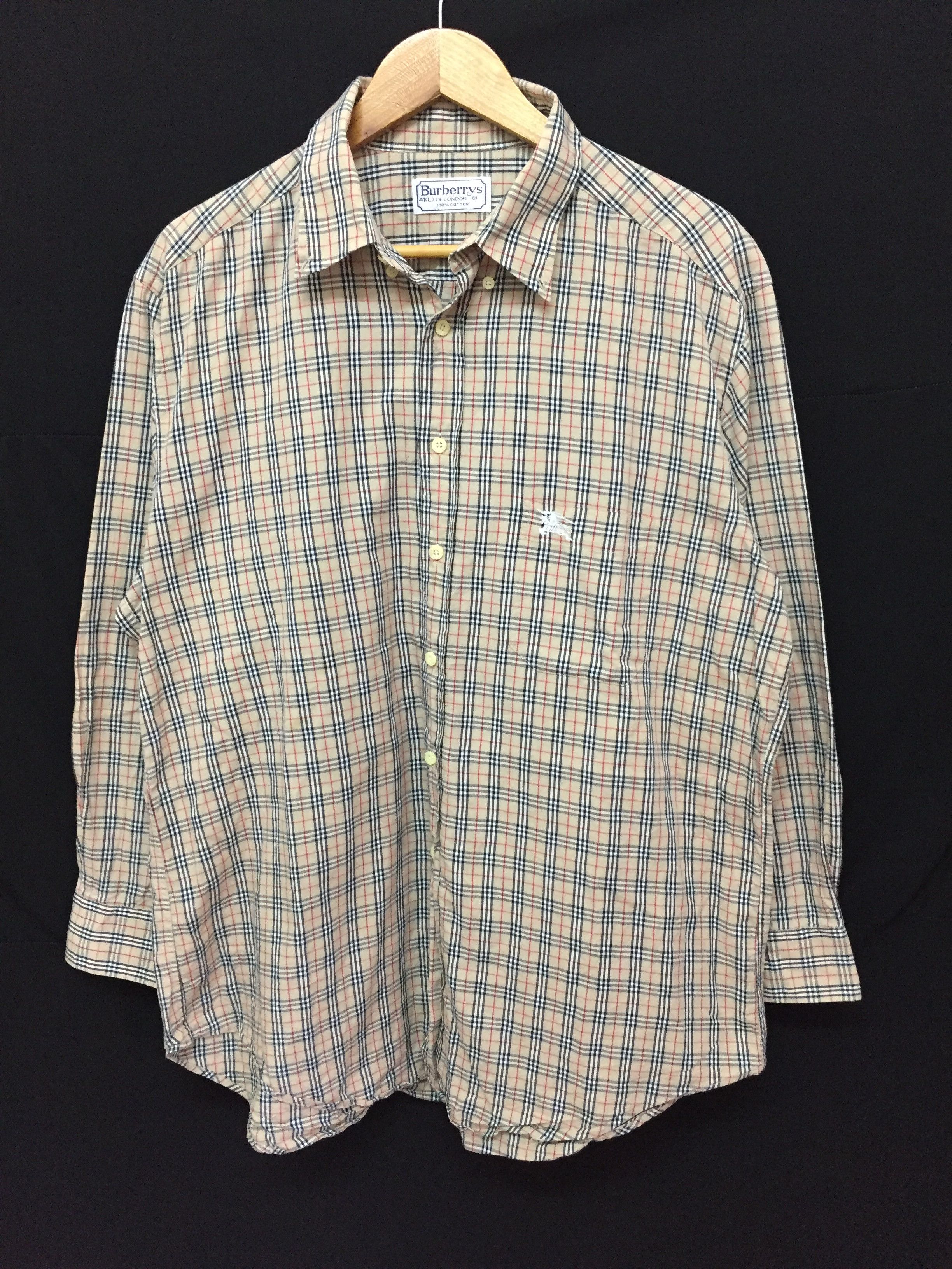 Burberry × Vintage 90's BurberryS Nova Check Button down shirt Size US XL / EU 56 / 4 - 2 Thumbnail