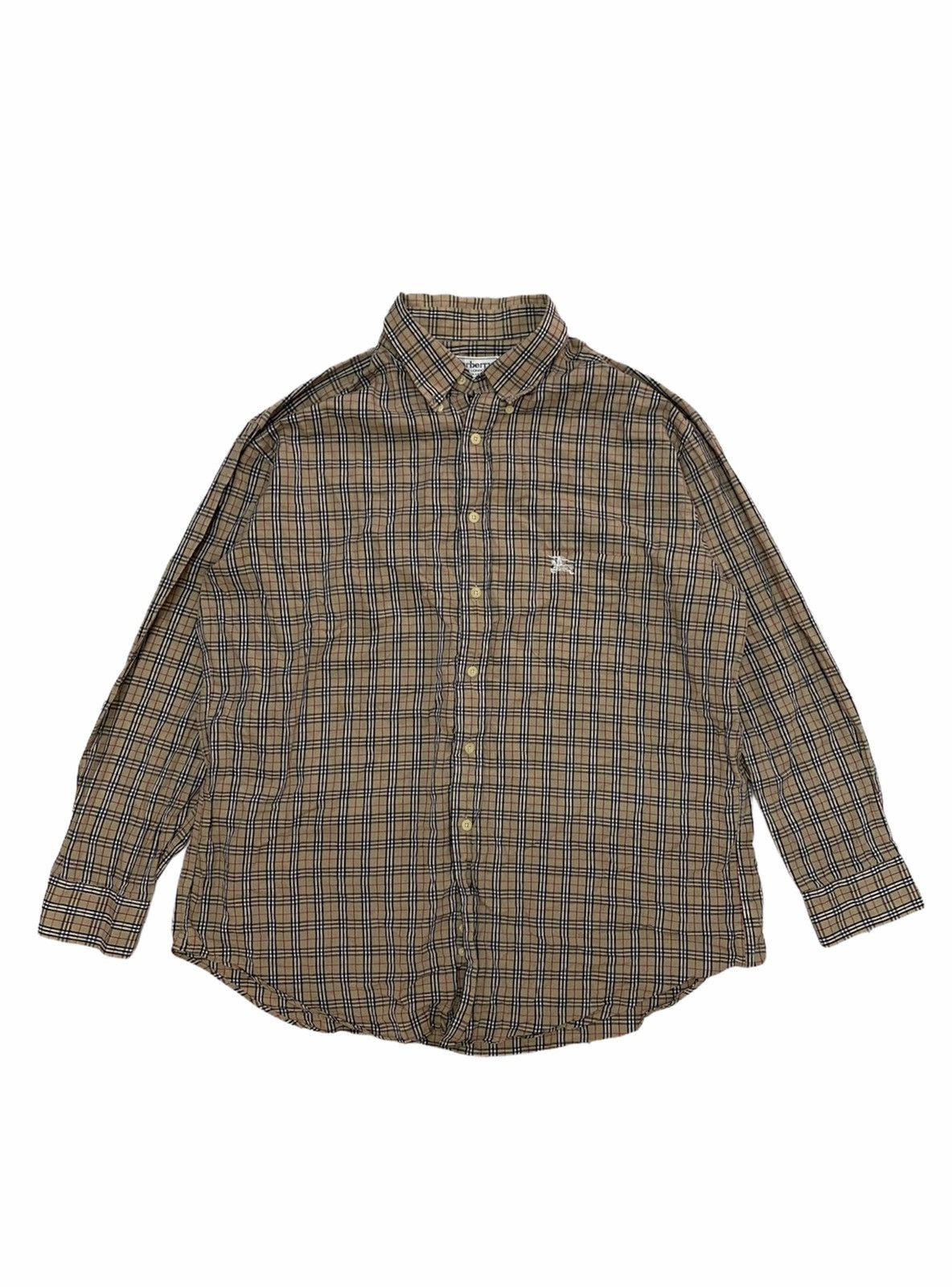 Burberry × Vintage 90's BurberryS Nova Check Button down shirt Size US XL / EU 56 / 4 - 1 Thumbnail