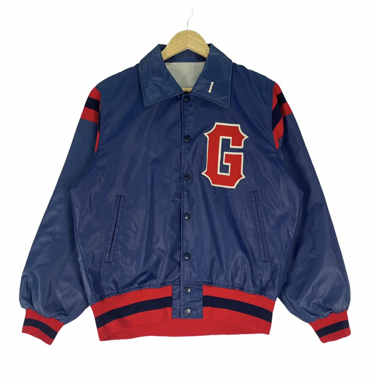 90s DESCENTE Varsity Letter G Light Jacket