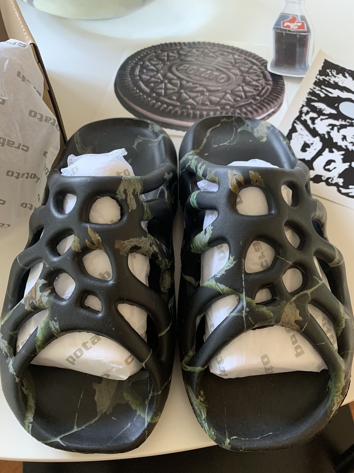 Imran Potato Imran Potato Crab Slide Black Realtree Camo size 7