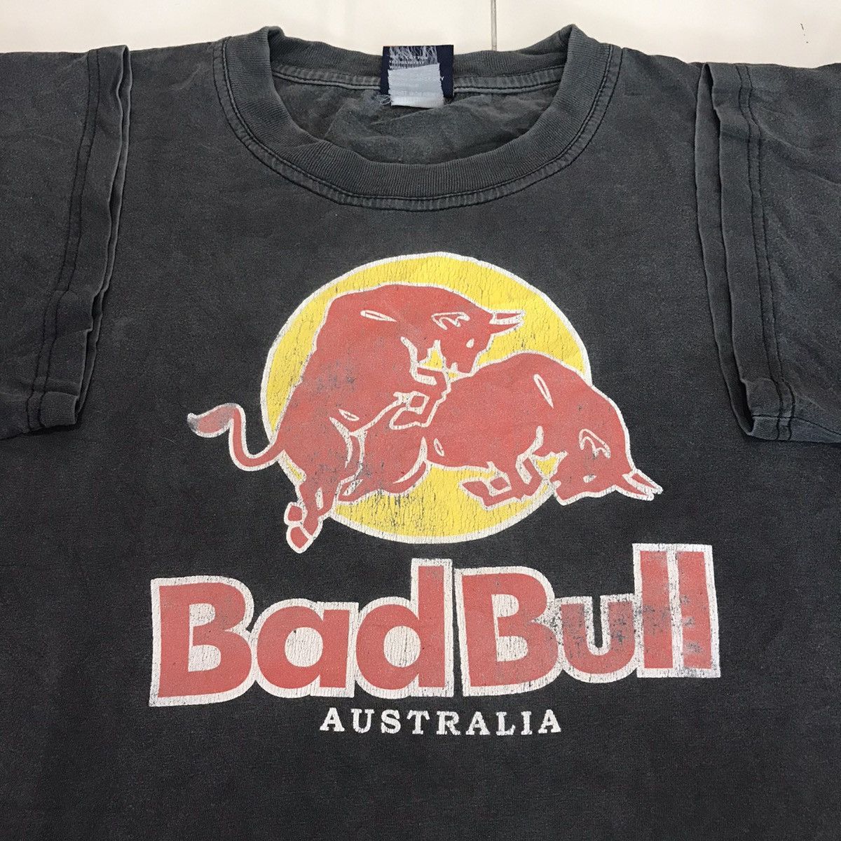 Vintage Red Bull Bad Bull Parody Funny Tee Shirt