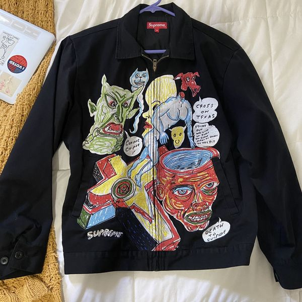 Supreme Supreme Daniel Johnston Embroidered Work Jacket Black