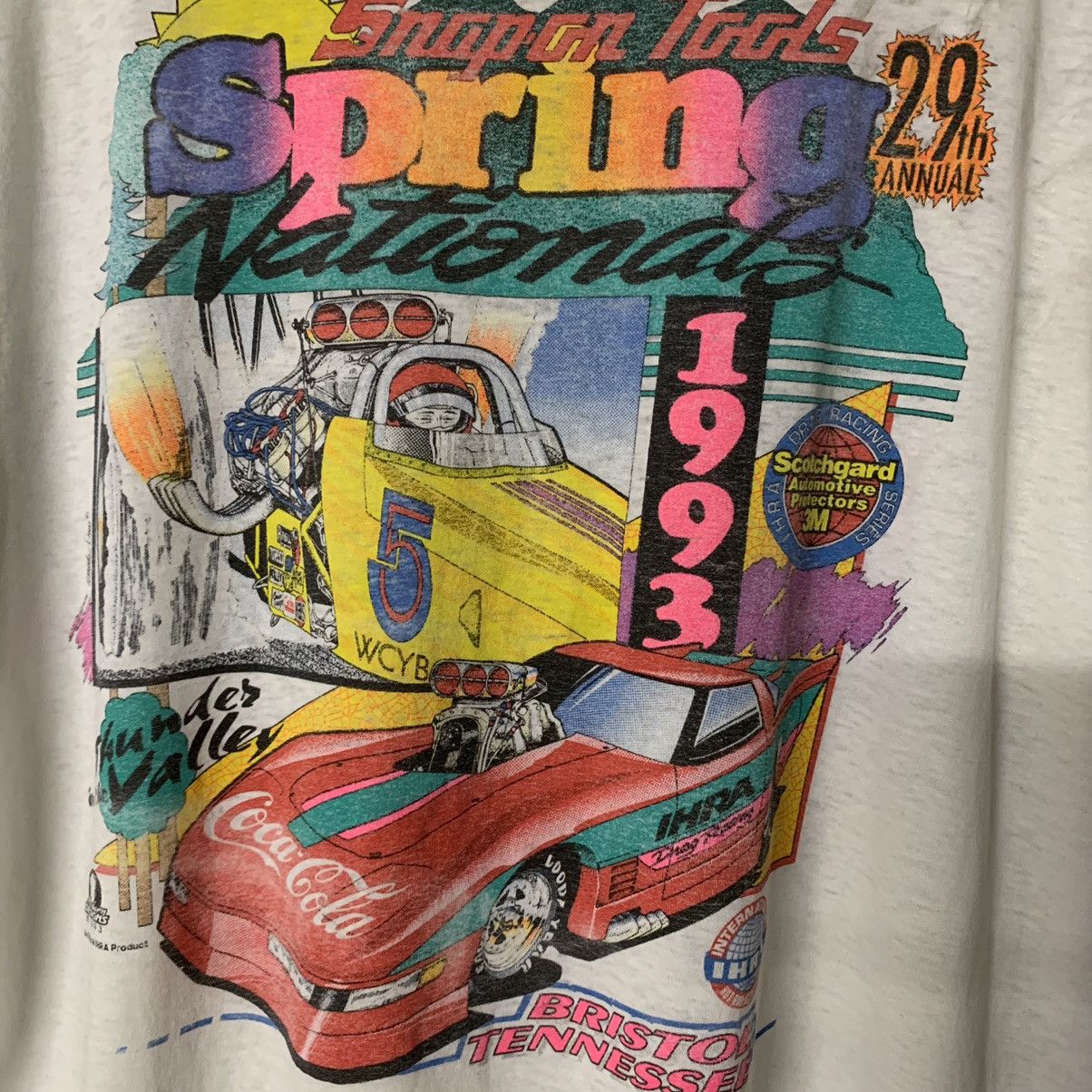 Vintage 1993 winter nationals Carolina dragway leather jacket boots Size US XL / EU 56 / 4 - 3 Thumbnail