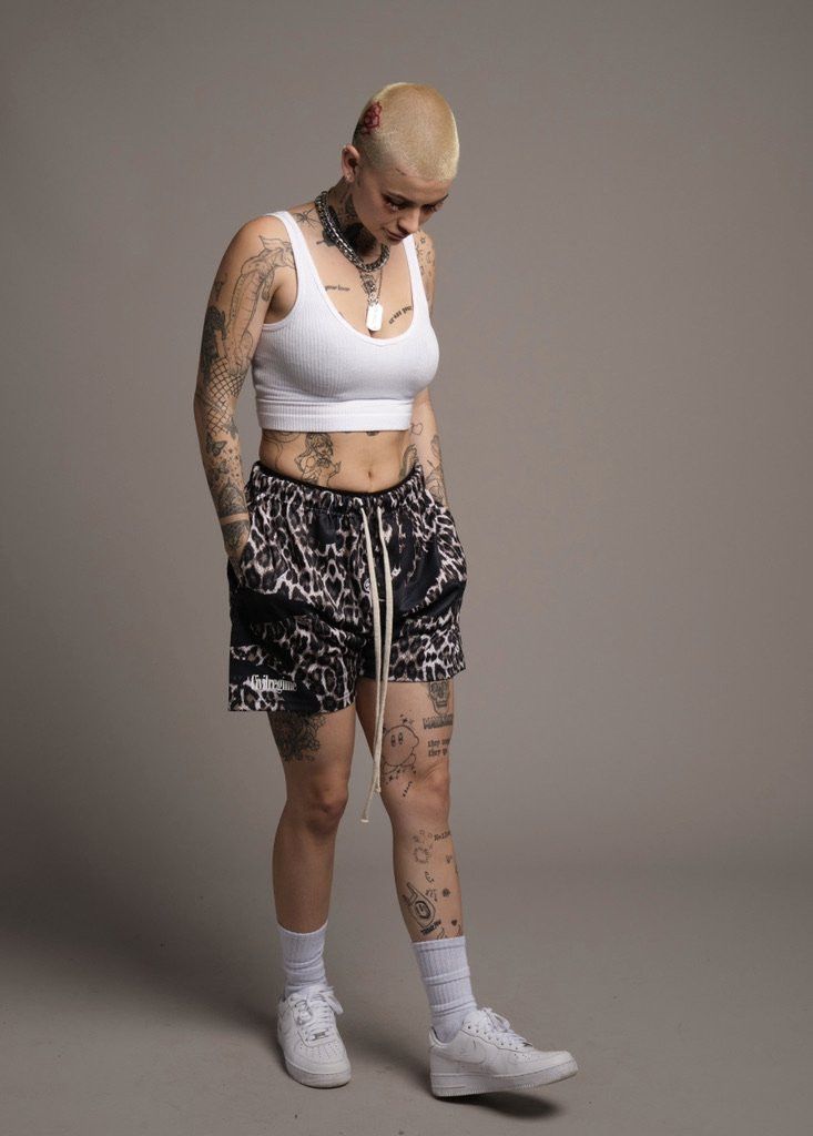 Civil Regime Leopard Leaf Mesh Shorts - XL - 34-36 🦋🔥 Size US 34 / EU 50 - 4 Thumbnail