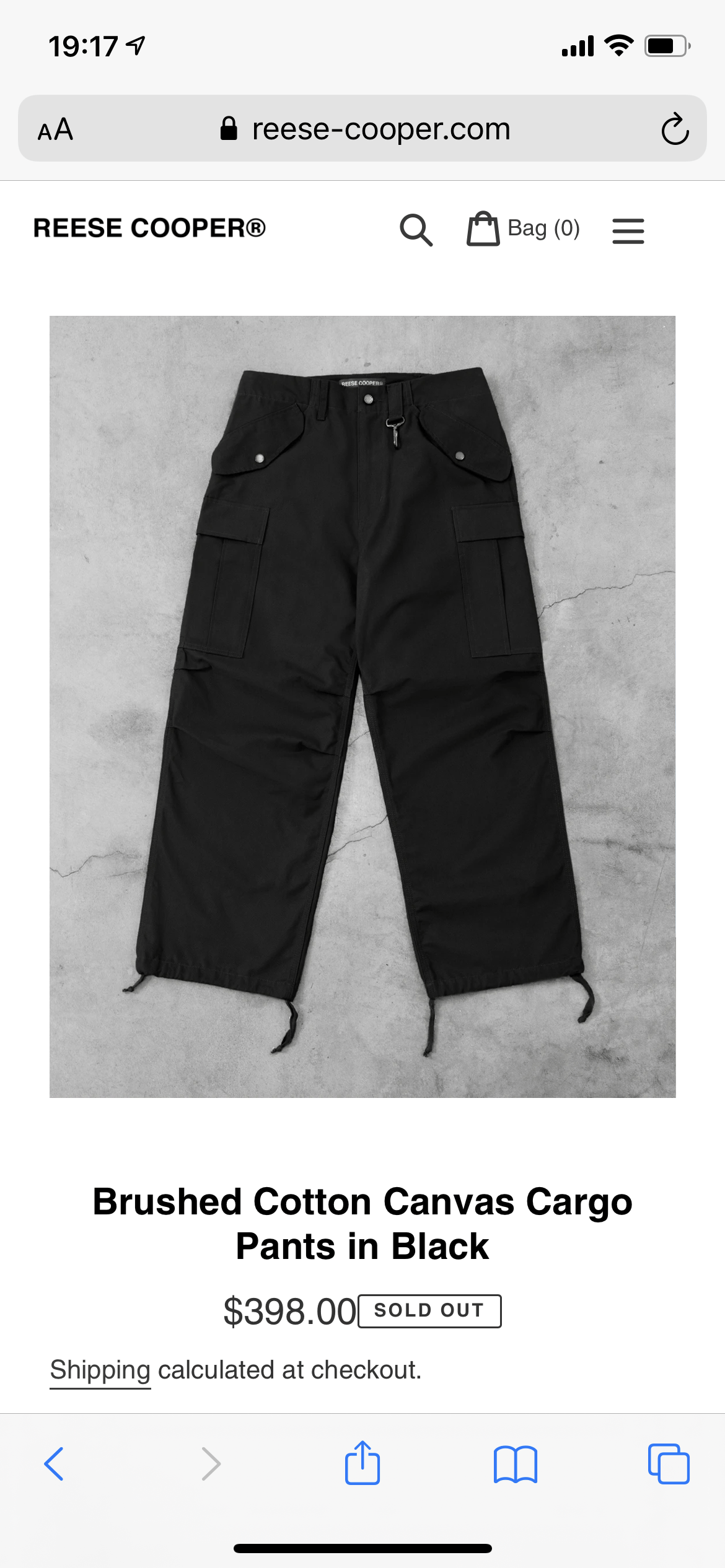 Reese Cooper Brushed Cotton Canvas Cargo Pants Size US 28 / EU 44 - 1 Thumbnail