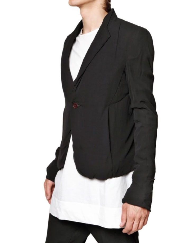 Rick Owens SS12 NASKA SHORT CROPPED SILK BLAZER Size 50R - 10 Thumbnail