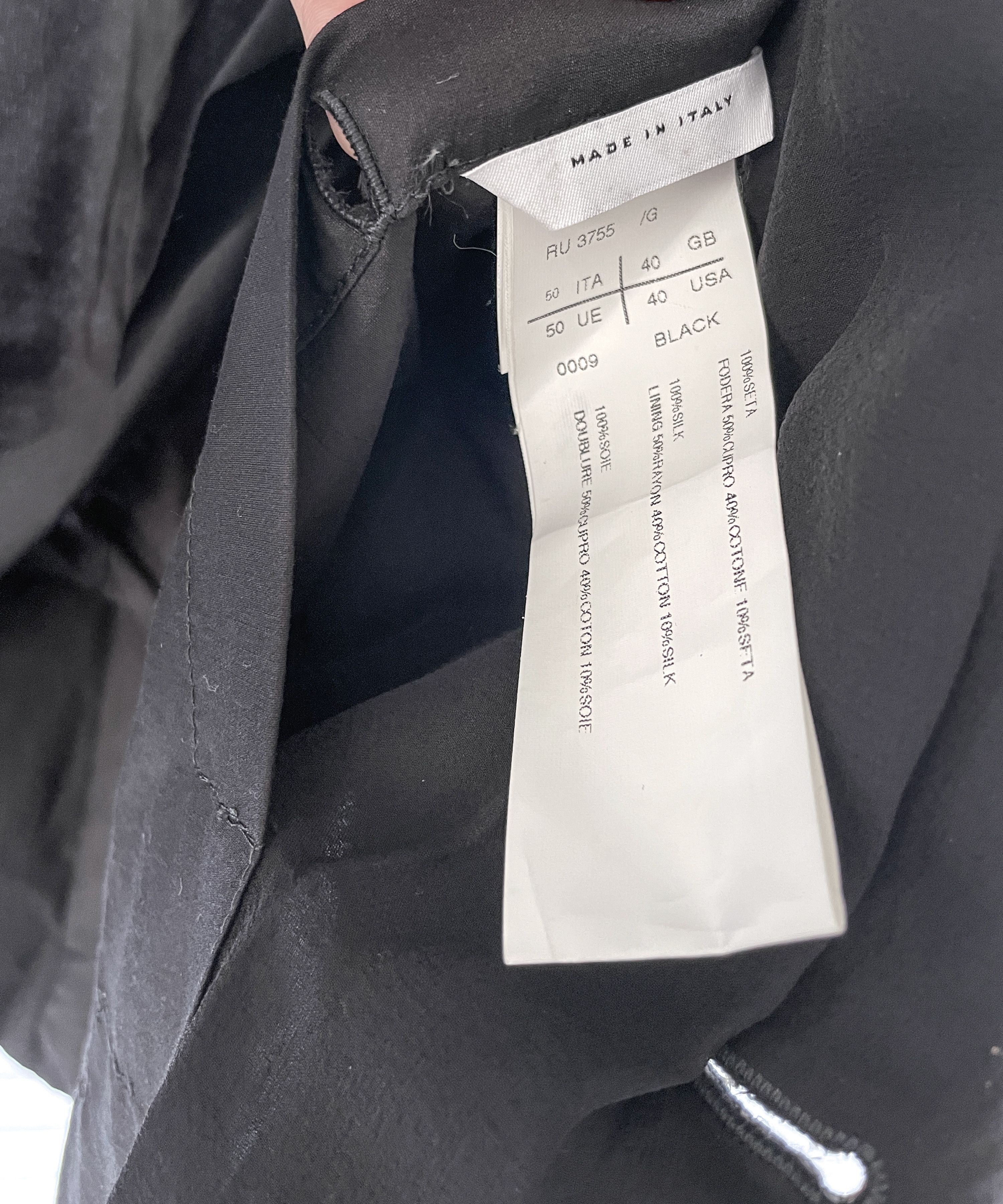 Rick Owens SS12 NASKA SHORT CROPPED SILK BLAZER Size 50R - 7 Thumbnail