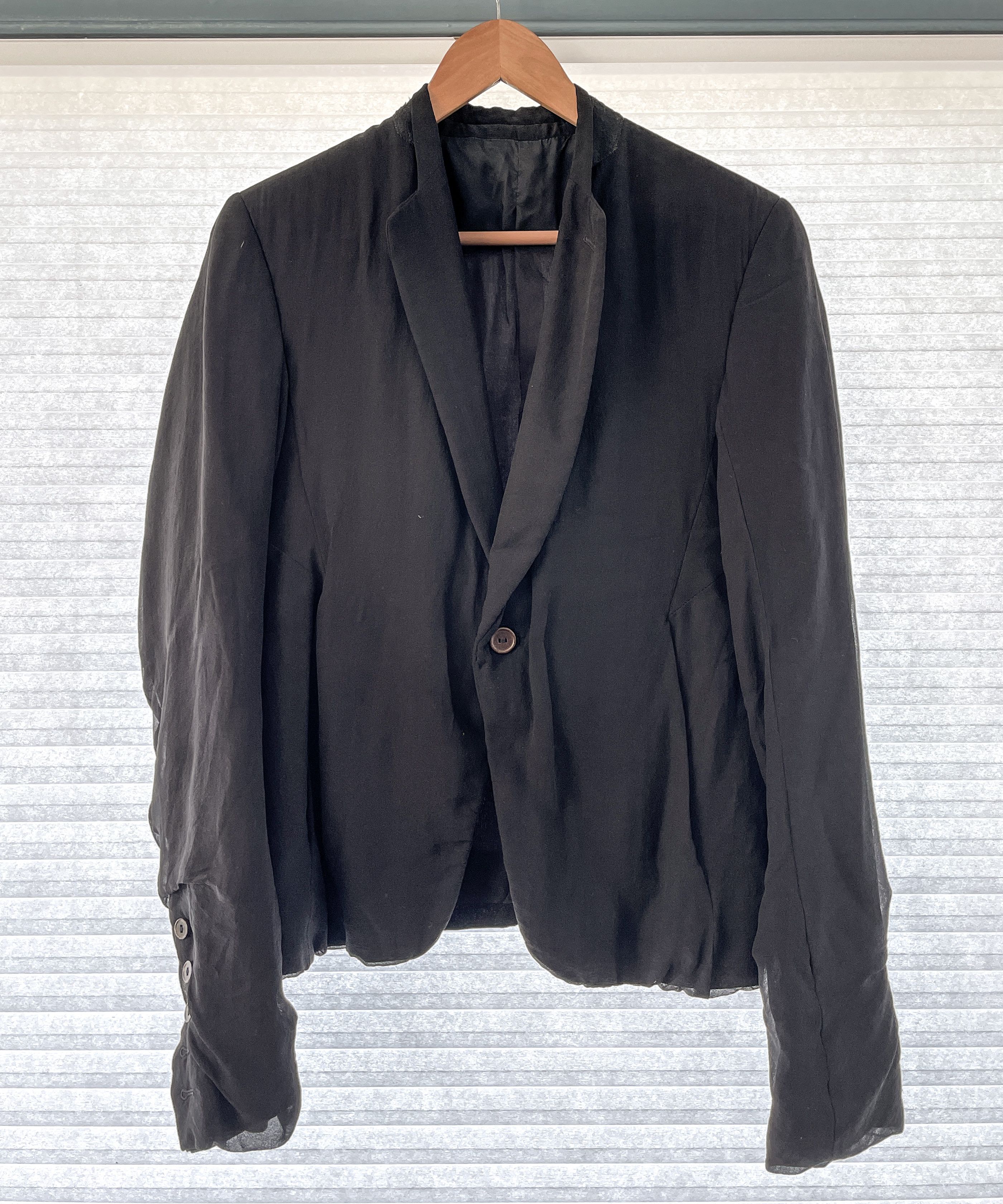 Rick Owens SS12 NASKA SHORT CROPPED SILK BLAZER Size 50R - 2 Thumbnail