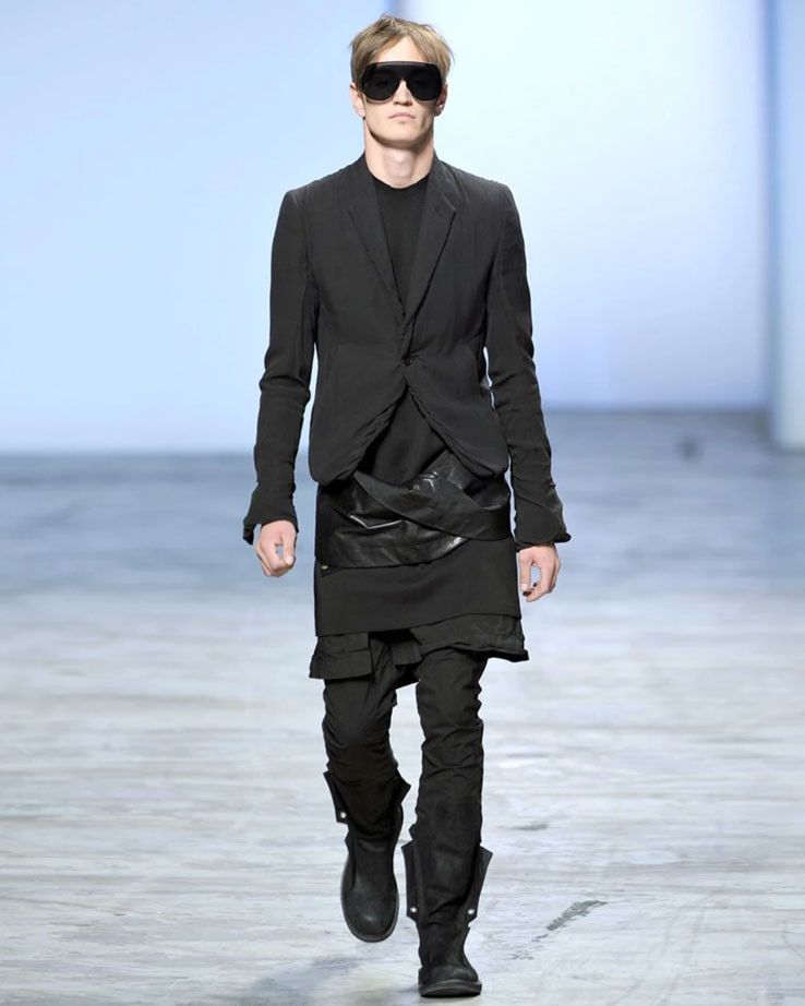 Rick Owens SS12 NASKA SHORT CROPPED SILK BLAZER Size 50R - 1 Thumbnail