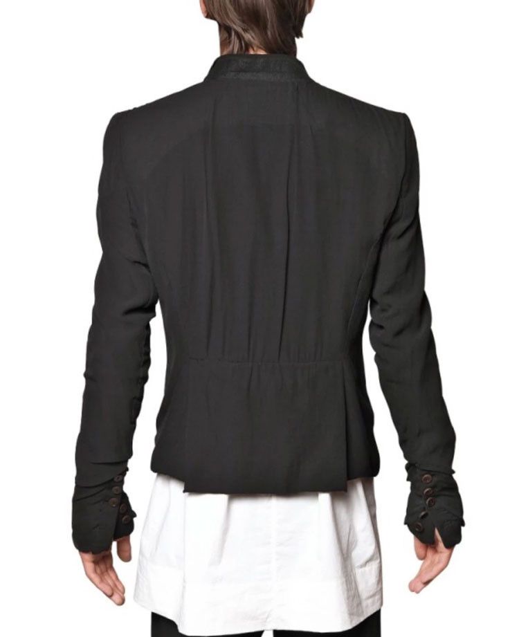 Rick Owens SS12 NASKA SHORT CROPPED SILK BLAZER Size 50R - 11 Thumbnail