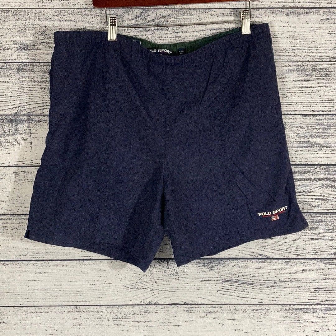 Vintage POLO Ralph selling Lauren Sport Swim Trunks Spell Out 90s Black Shorts Size M