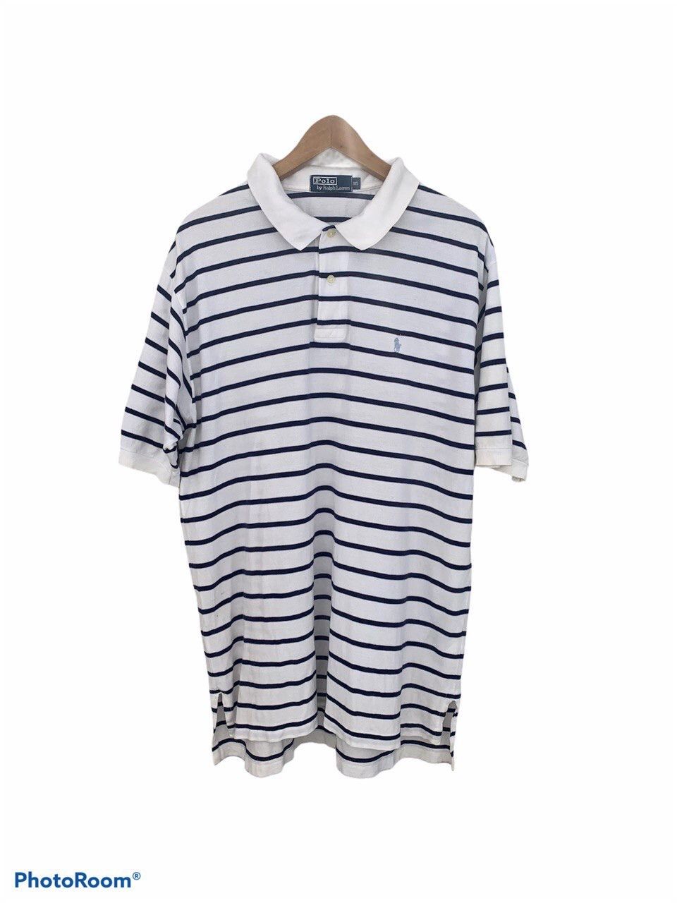 Vintage Vintage Polo Ralph Lauren Stripe Polo Shirt Size US XL / EU 56 / 4 - 1 Thumbnail