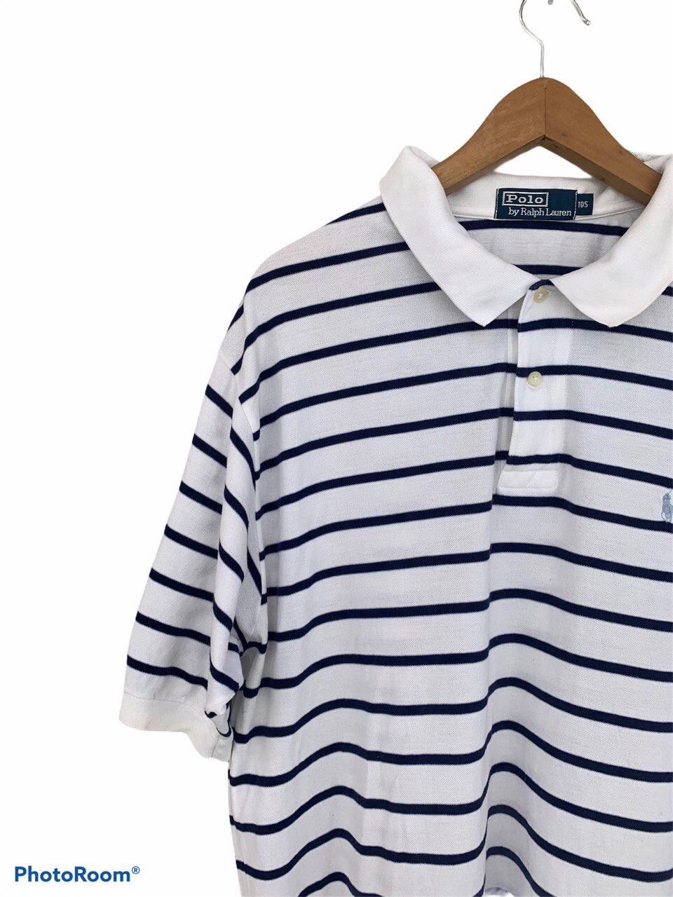Vintage Vintage Polo Ralph Lauren Stripe Polo Shirt Size US XL / EU 56 / 4 - 4 Thumbnail