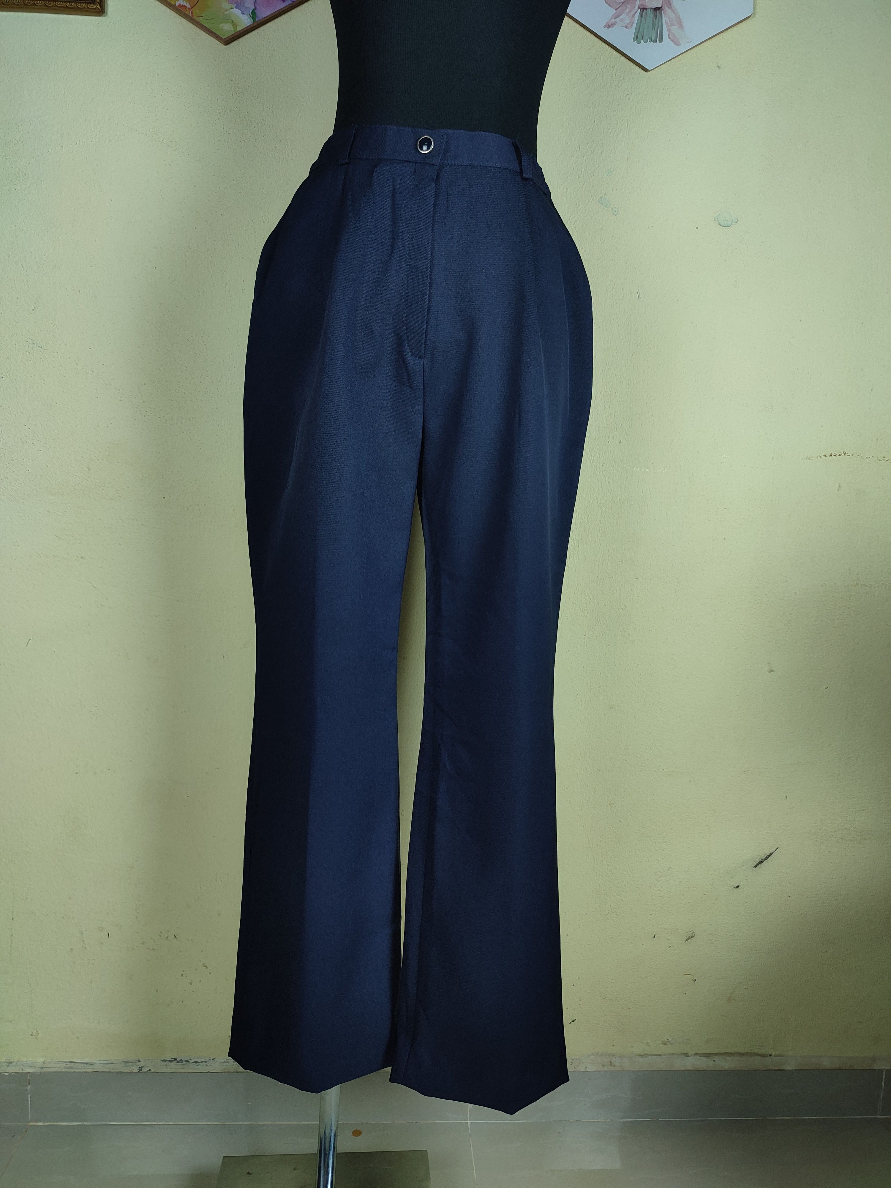Navy Blue Straight Cut Pants
