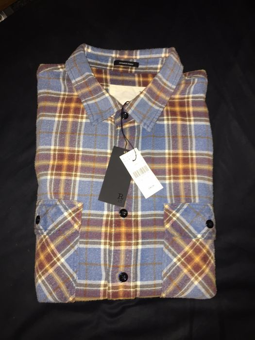 R13 R13 Brushed Grunge Flannel Shirt Grailed