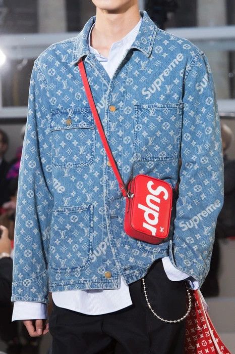 Supreme x Louis Vuitton Jacquard Denim Overalls Blue Men's - SS17 - US