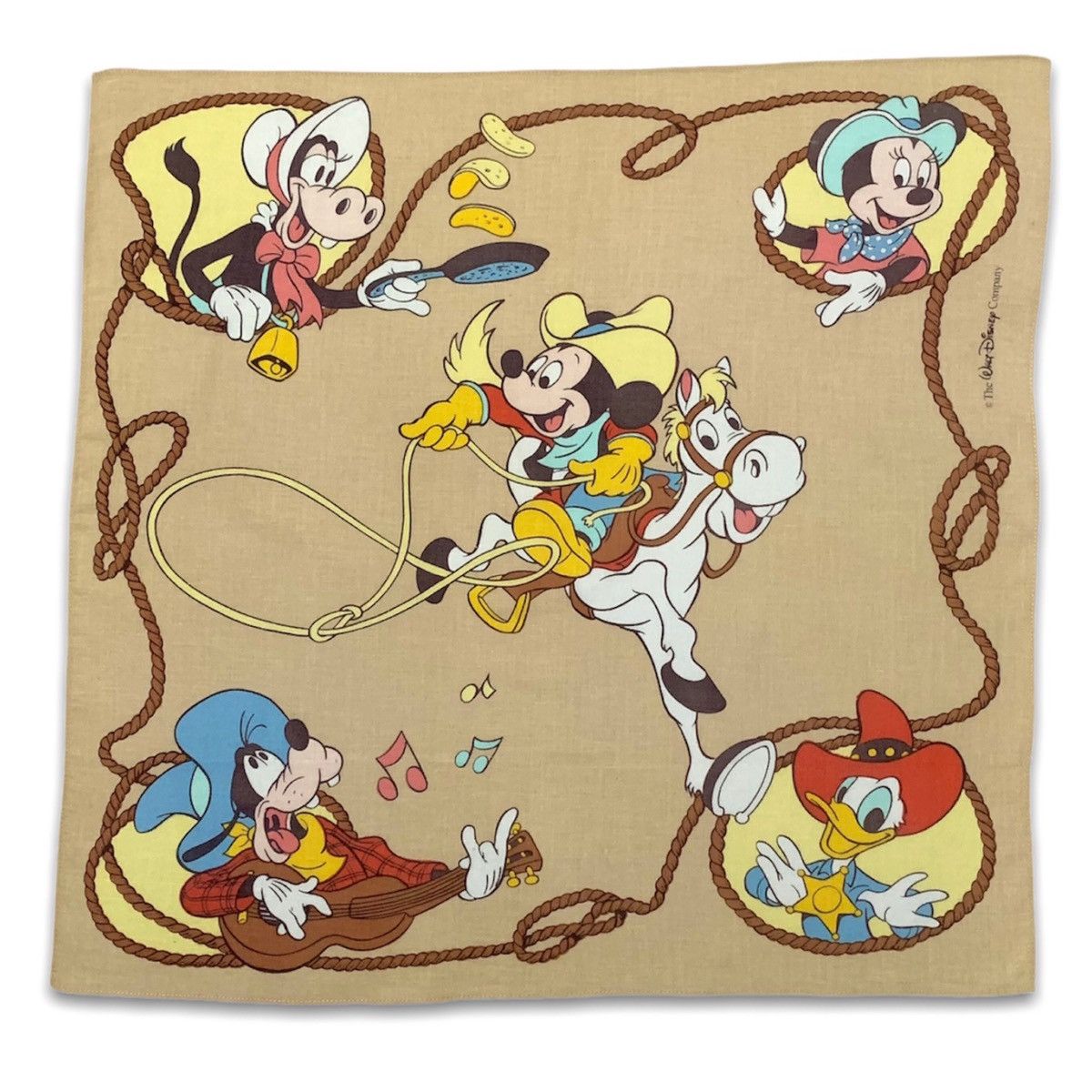 Lot of 3 outlets Vintage Disney Bandana Handkerchief Cowboy Mickey & Minnie Math School